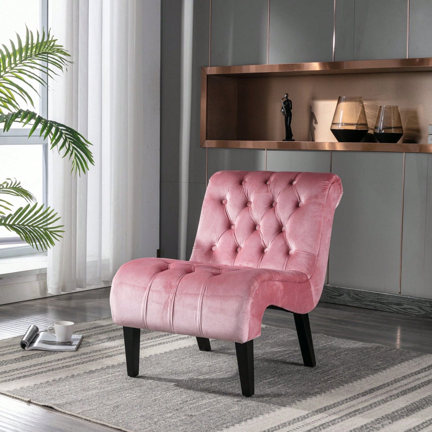 Modern Upholstered Accent Chair With Ottoman Stylish And Comfortable
