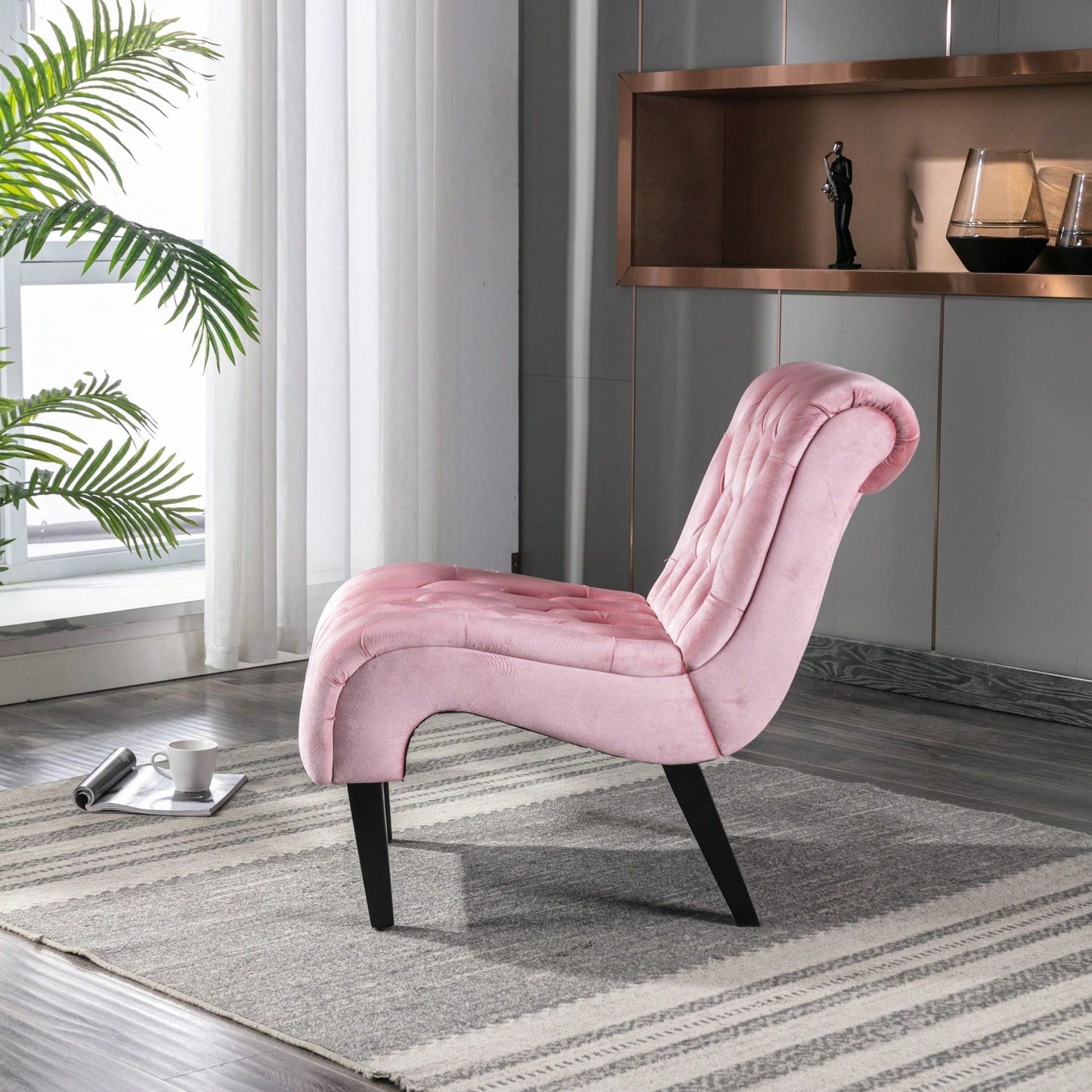 Modern Upholstered Accent Chair With Ottoman Stylish And Comfortable