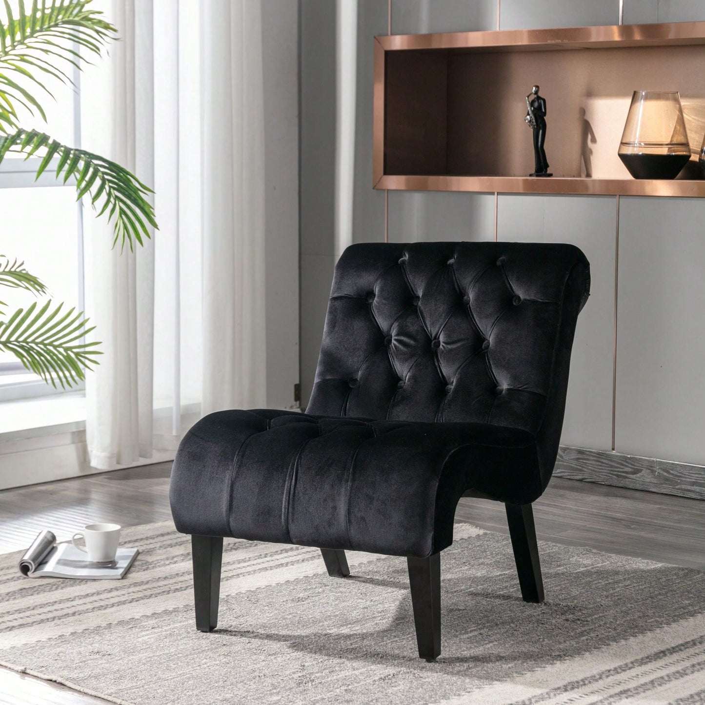 Modern Upholstered Accent Chair With Ottoman Stylish And Comfortable
