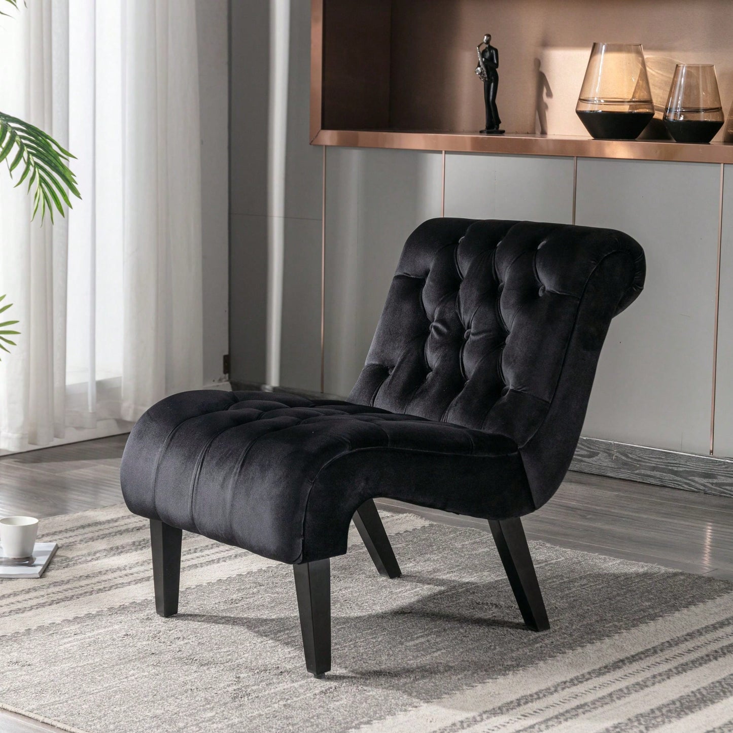 Modern Upholstered Accent Chair With Ottoman Stylish And Comfortable