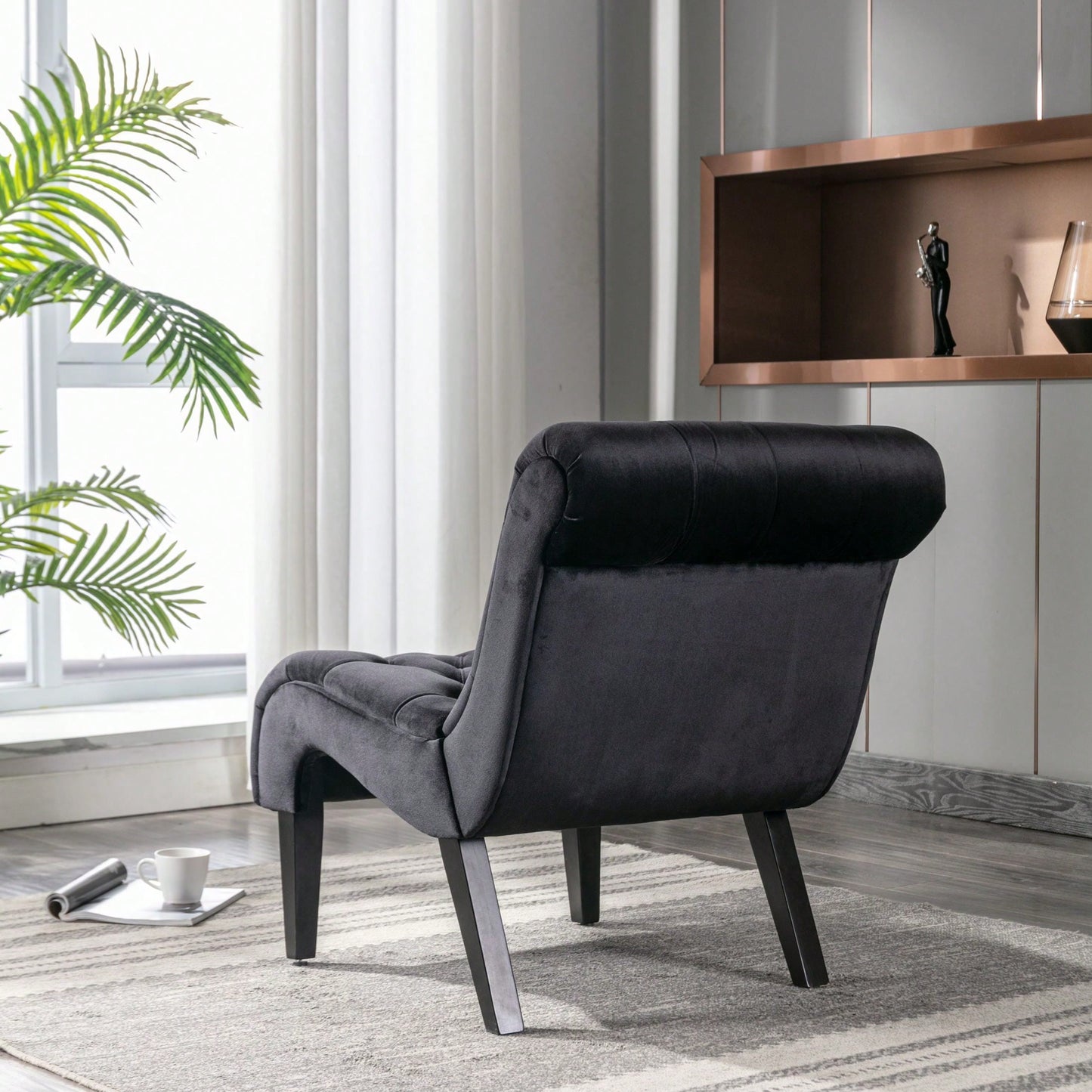 Modern Upholstered Accent Chair With Ottoman Stylish And Comfortable