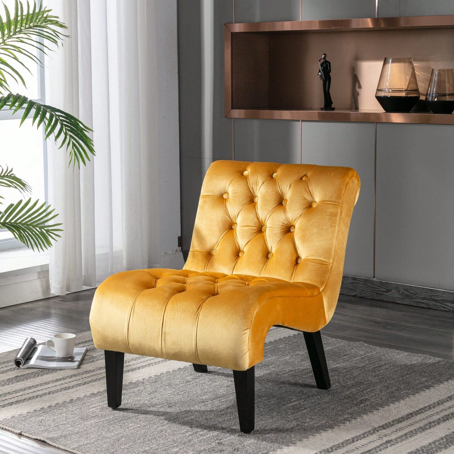 Modern Upholstered Accent Chair With Ottoman Stylish And Comfortable