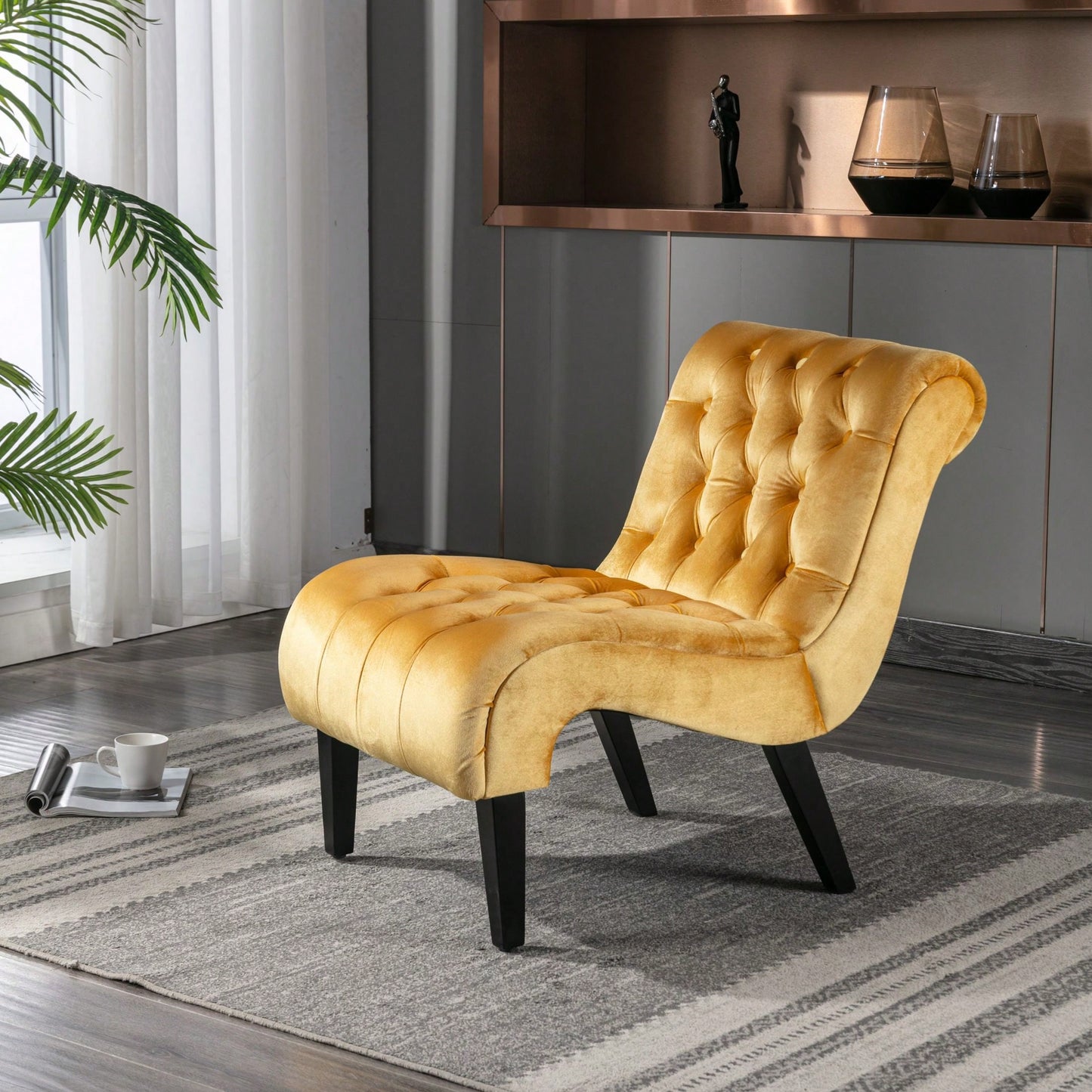 Modern Upholstered Accent Chair With Ottoman Stylish And Comfortable