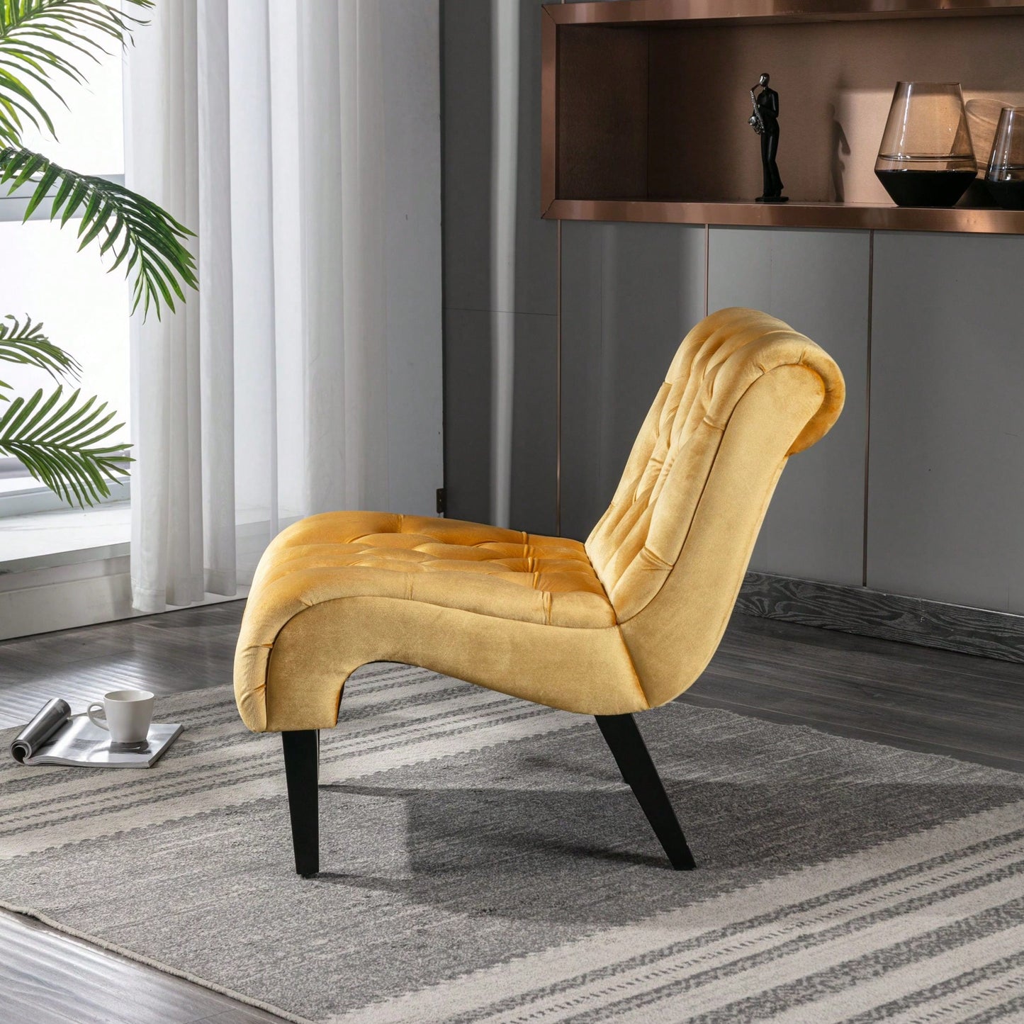 Modern Upholstered Accent Chair With Ottoman Stylish And Comfortable