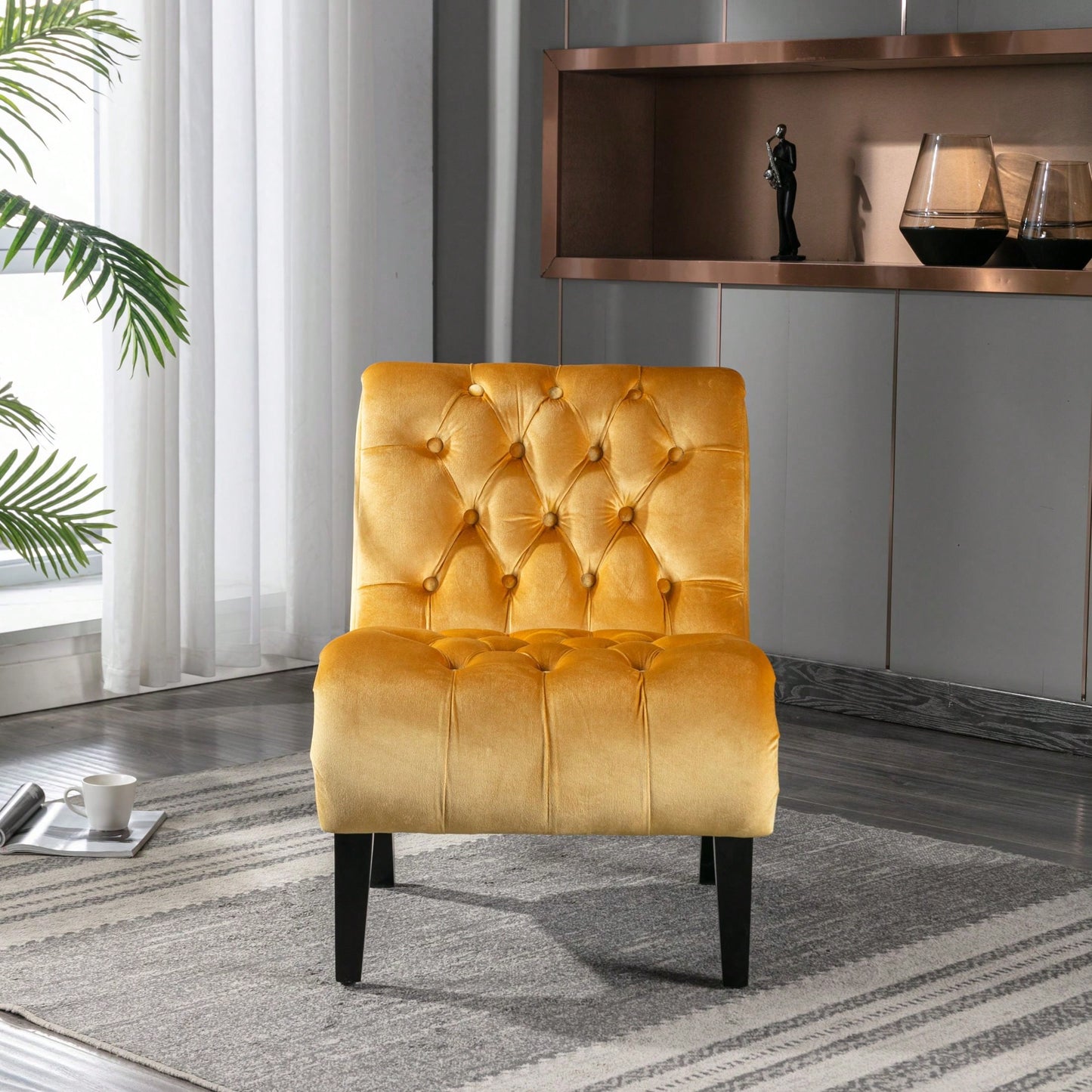 Modern Upholstered Accent Chair With Ottoman Stylish And Comfortable