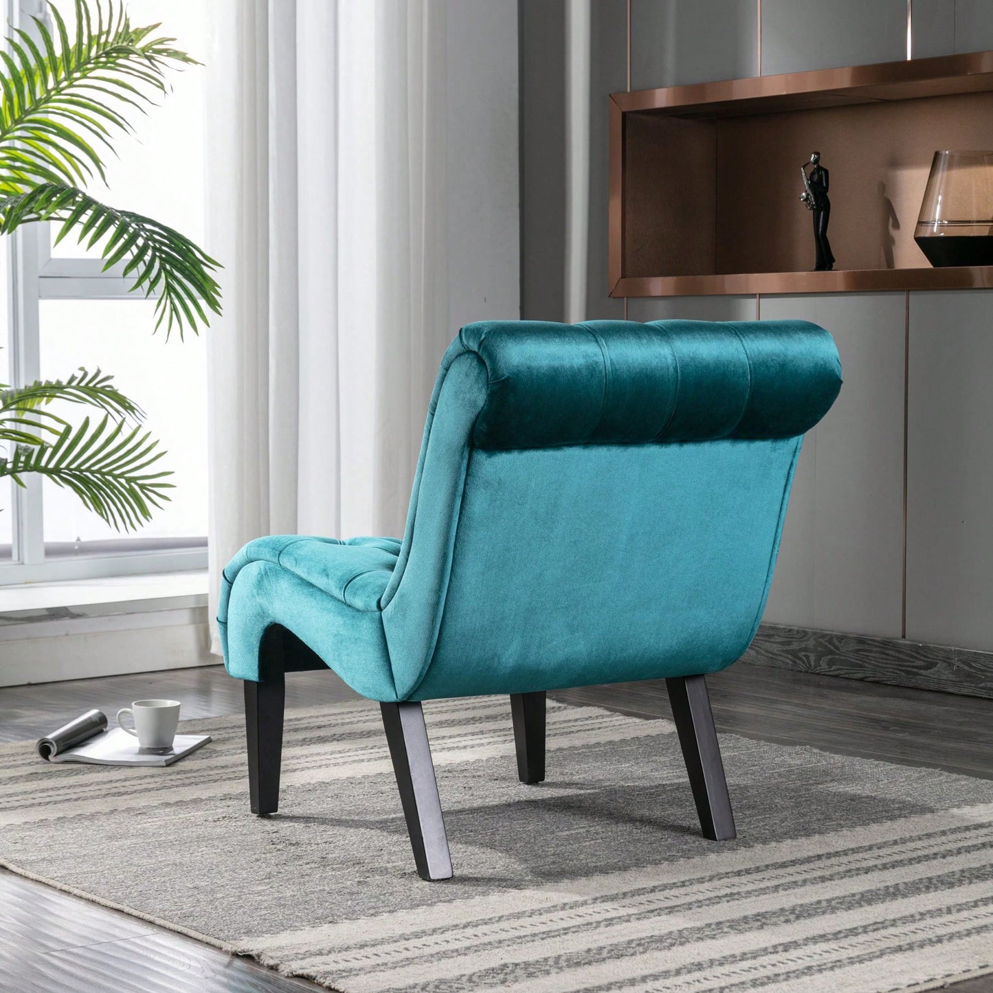 Modern Upholstered Accent Chair With Ottoman Stylish And Comfortable