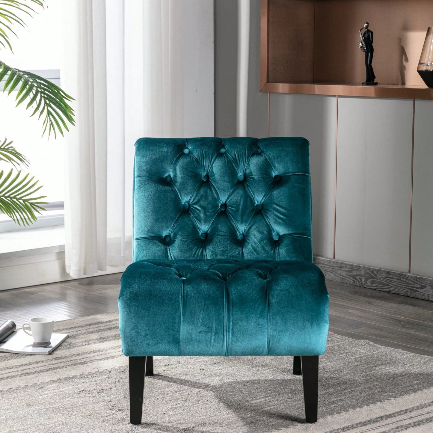 Modern Upholstered Accent Chair With Ottoman Stylish And Comfortable