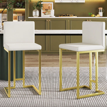 Luxurious 25.8" High Bar Stools With Built-In Footrest Relaxing Seating Experience
