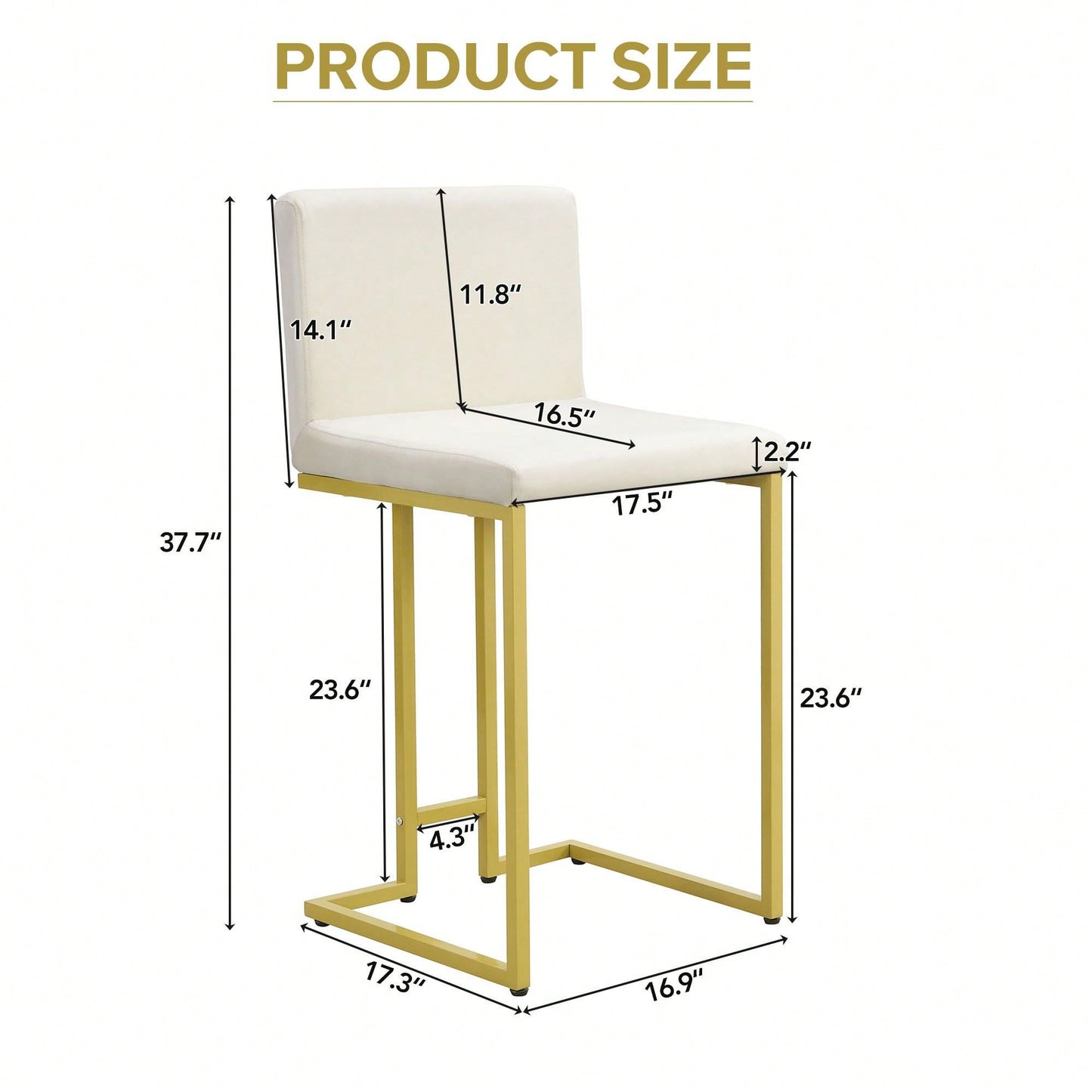 Luxurious 25.8" High Bar Stools With Built-In Footrest Relaxing Seating Experience