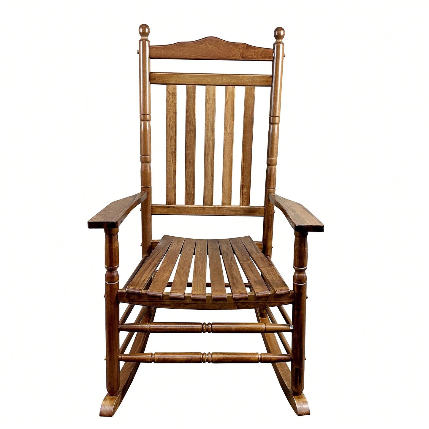 Adult Rocking Chair, Balcony, Porch, Hardwood, Wide Seat, Armrest, Slatted Back Rest
