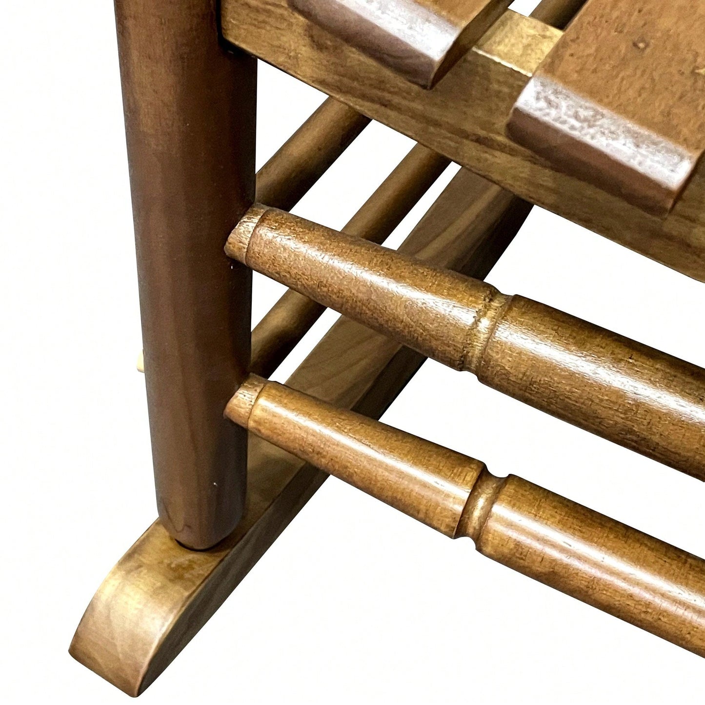 Adult Rocking Chair, Balcony, Porch, Hardwood, Wide Seat, Armrest, Slatted Back Rest