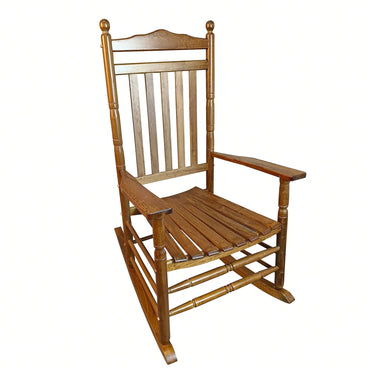 Adult Rocking Chair, Balcony, Porch, Hardwood, Wide Seat, Armrest, Slatted Back Rest