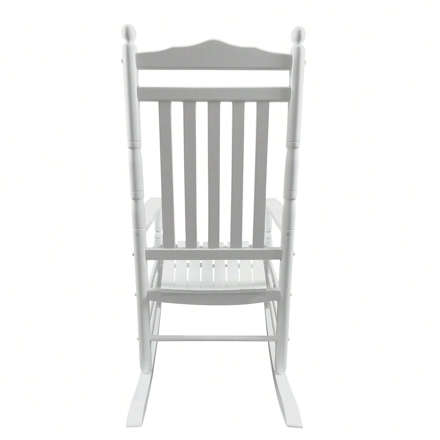 Adult Rocking Chair, Balcony, Porch, Hardwood, Wide Seat, Armrest, Slatted Back Rest
