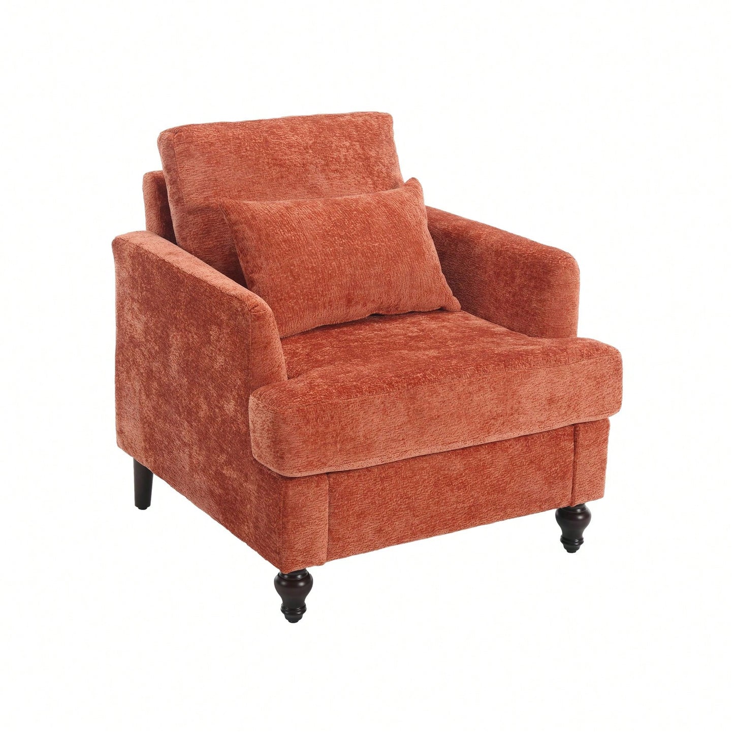 Mid Century Modern Tufted Club Chair With Studded Accents And Solid Wood Frame