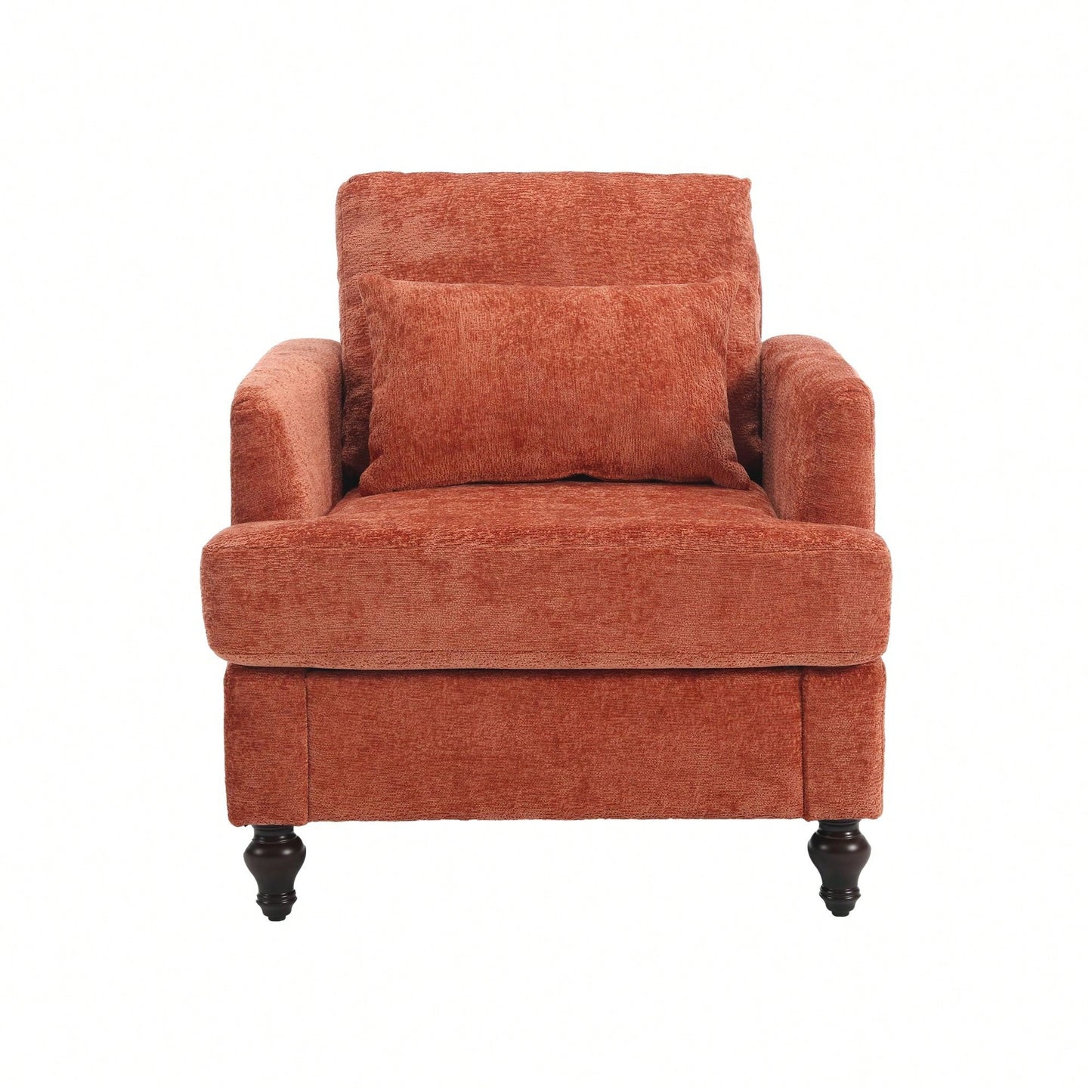 Mid Century Modern Tufted Club Chair With Studded Accents And Solid Wood Frame