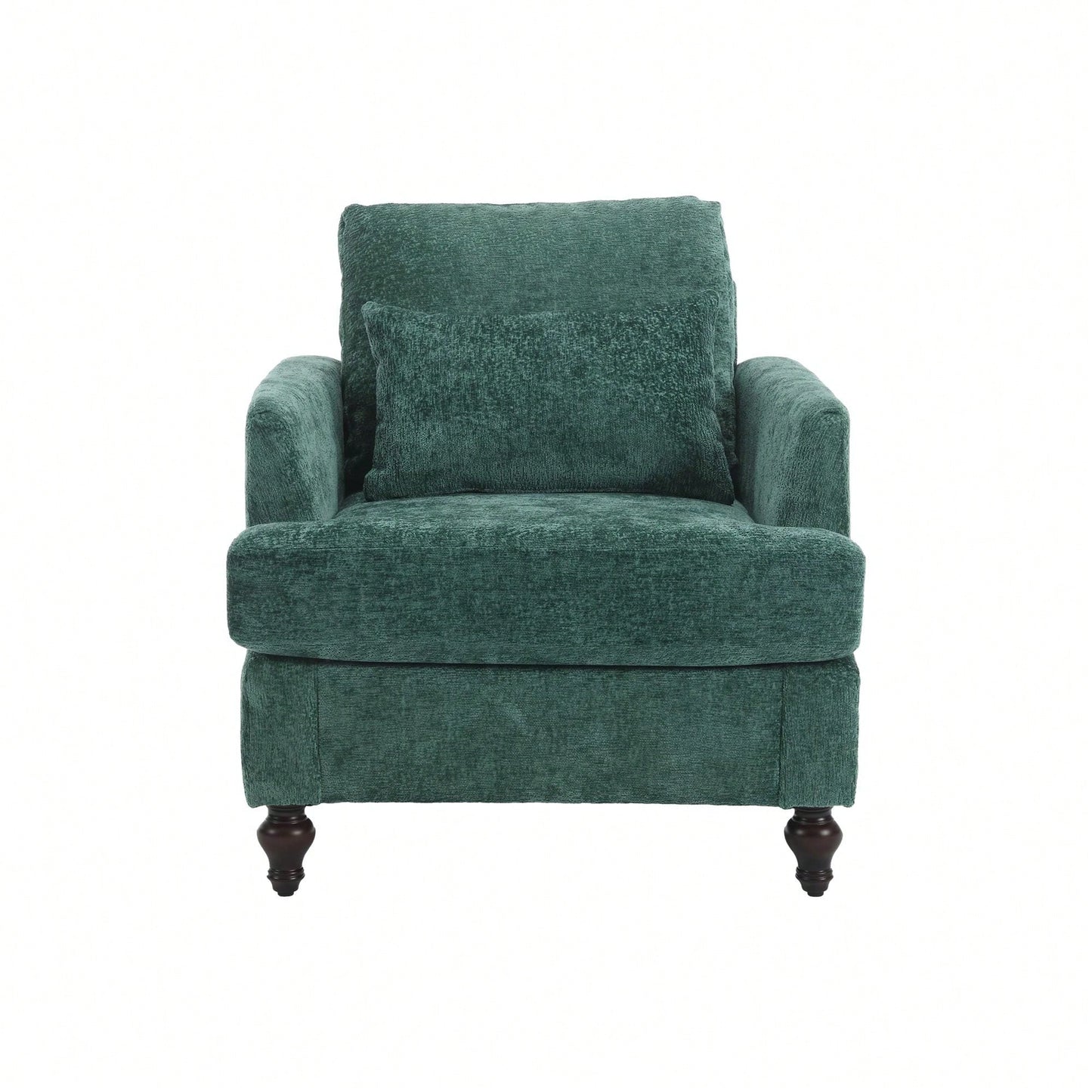 Mid Century Modern Tufted Club Chair With Studded Accents And Solid Wood Frame