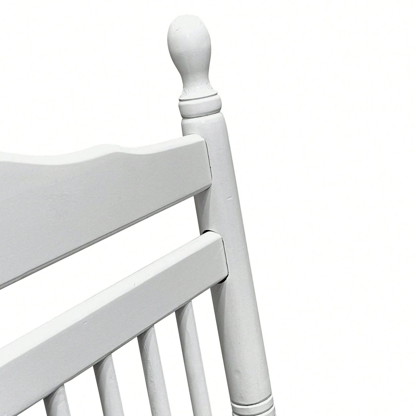 Adult Rocking Chair, Balcony Porch, Solid Hardwood, Wide Seat, Armrest, Slatted Back Rest, Easy Assembly