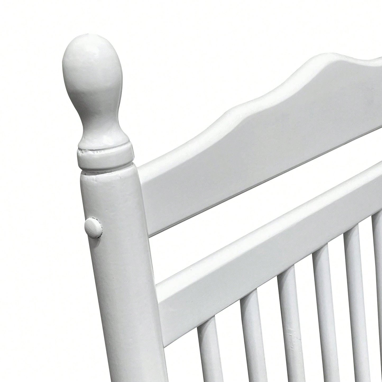Adult Rocking Chair, Balcony Porch, Solid Hardwood, Wide Seat, Armrest, Slatted Back Rest, Easy Assembly