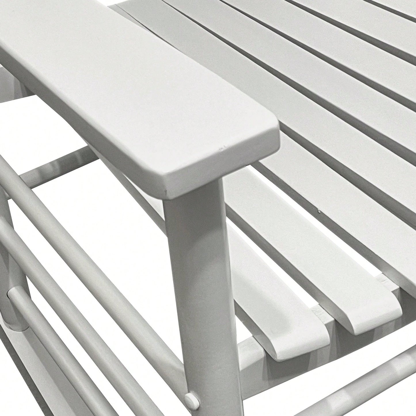 Adult Rocking Chair, Balcony Porch, Solid Hardwood, Wide Seat, Armrest, Slatted Back Rest, Easy Assembly