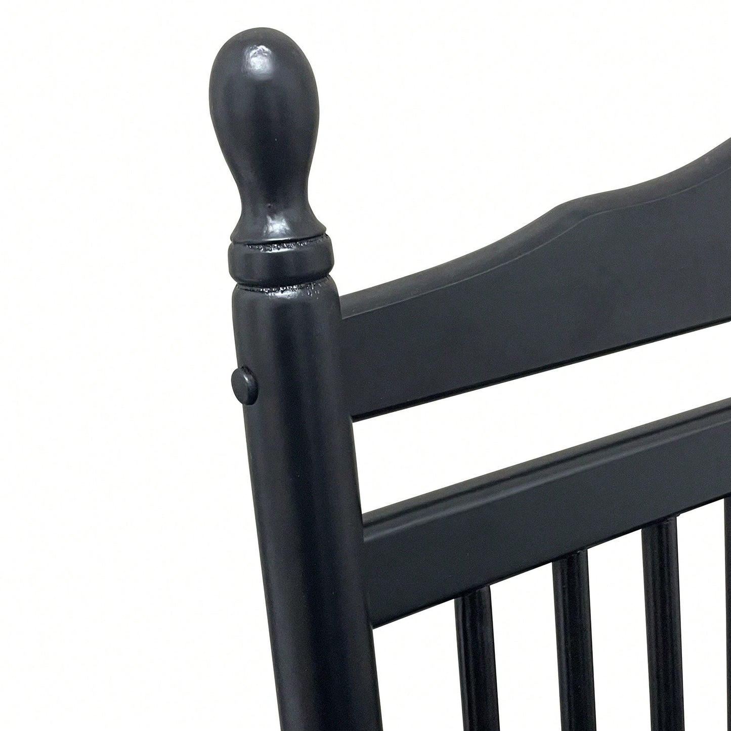 Adult Rocking Chair, Balcony Porch, Solid Hardwood, Wide Seat, Armrest, Slatted Back Rest, Easy Assembly