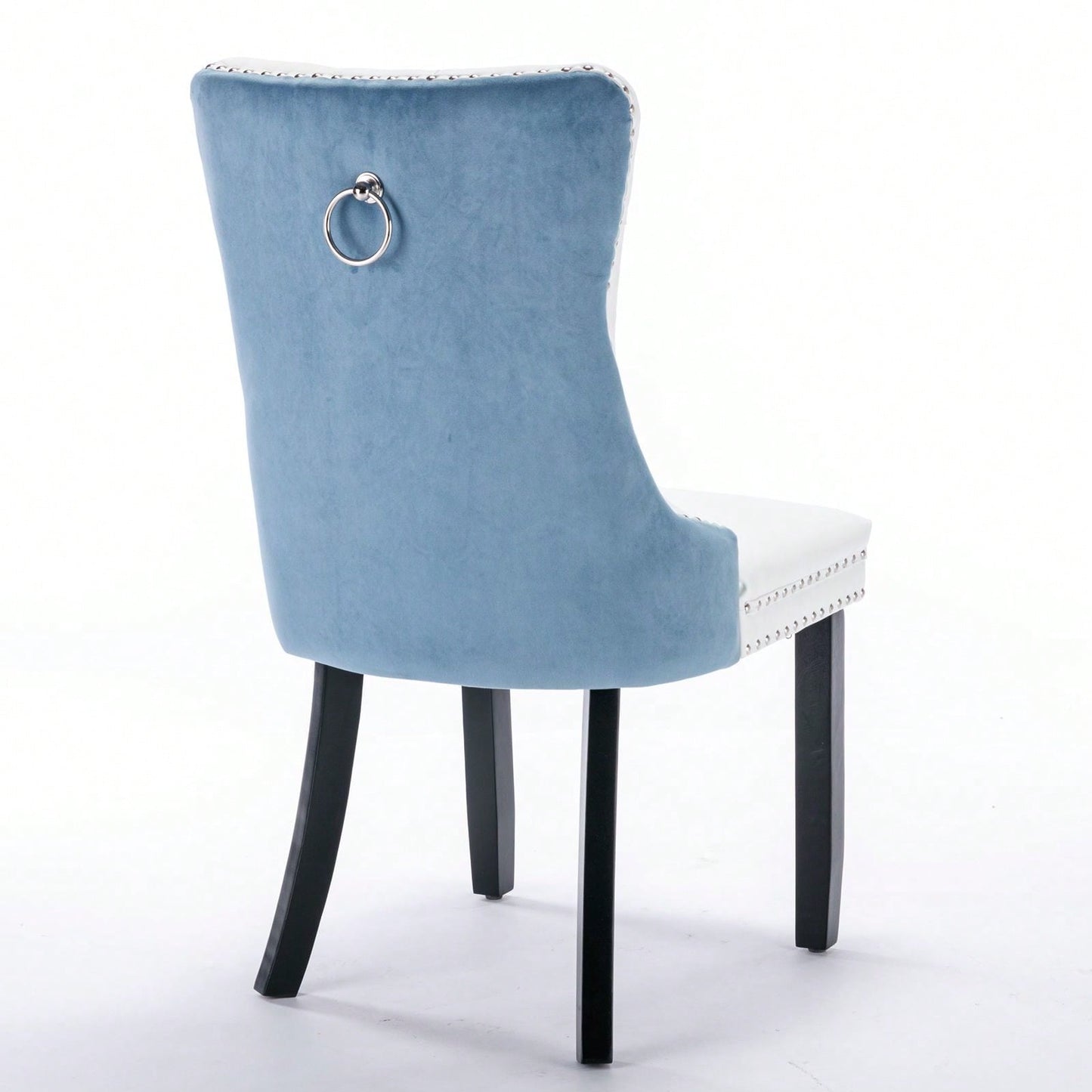Set Of 2, Modern, High-End Tufted Solid Wood Contemporary PU And Velvet Upholstered Dining Chair With Wood Legs Nailhead Trim