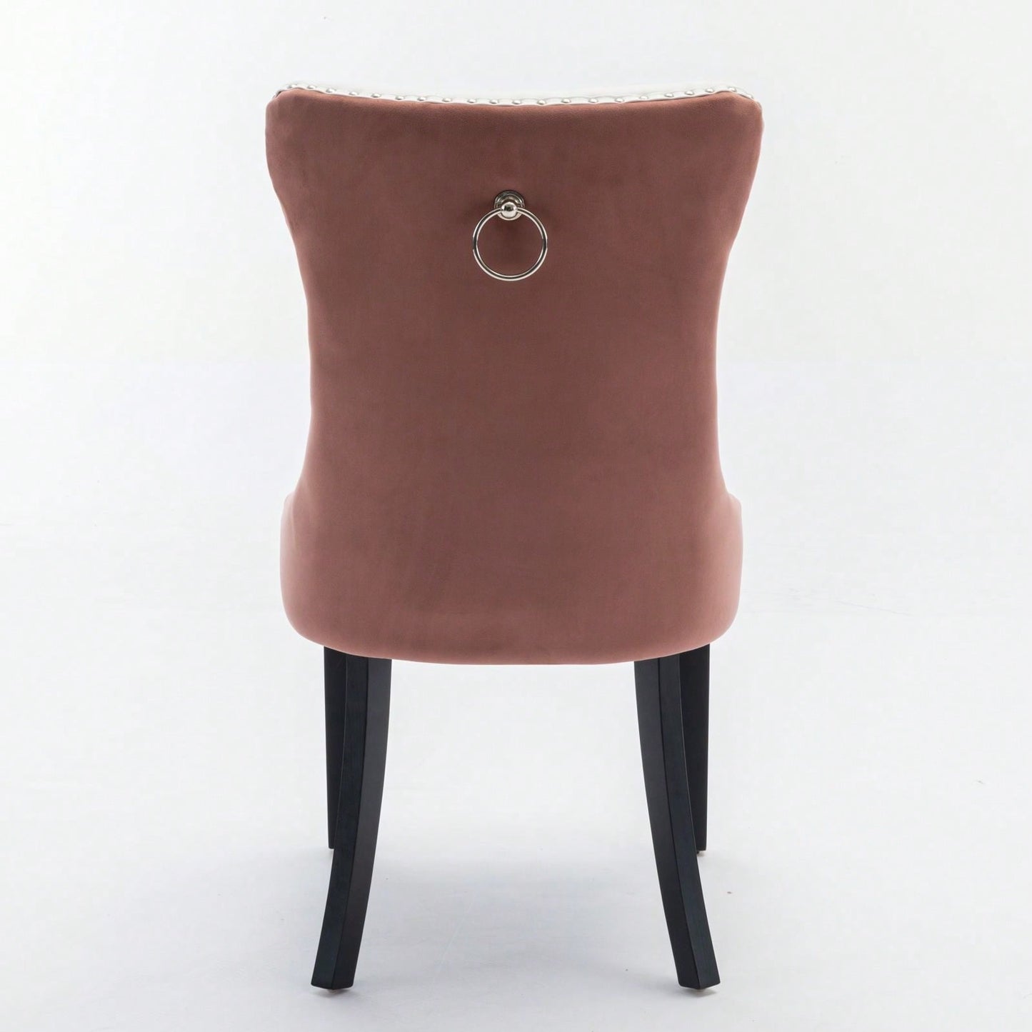 Set Of 2, Modern, High-End Tufted Solid Wood Contemporary PU And Velvet Upholstered Dining Chair With Wood Legs Nailhead Trim