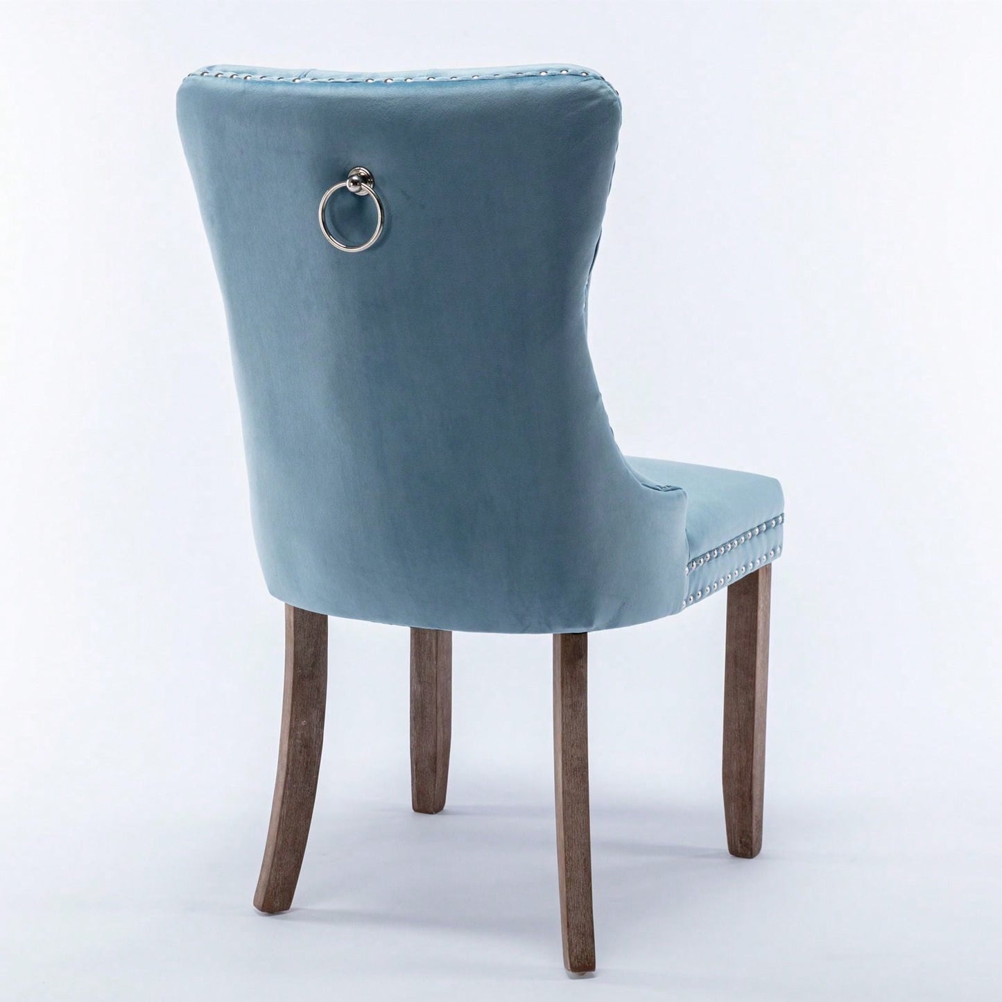 Set Of 2, Modern High-End Tufted Solid Wood Contemporary Velvet Upholstered Dining Chair With Wood Legs Nailhead Trim