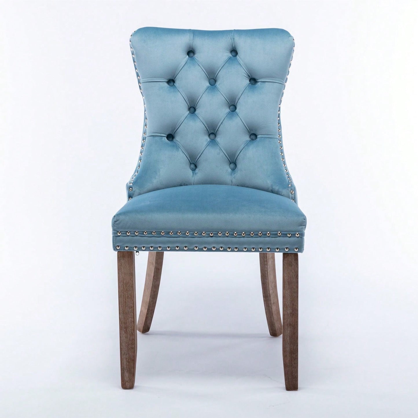 Set Of 2, Modern High-End Tufted Solid Wood Contemporary Velvet Upholstered Dining Chair With Wood Legs Nailhead Trim