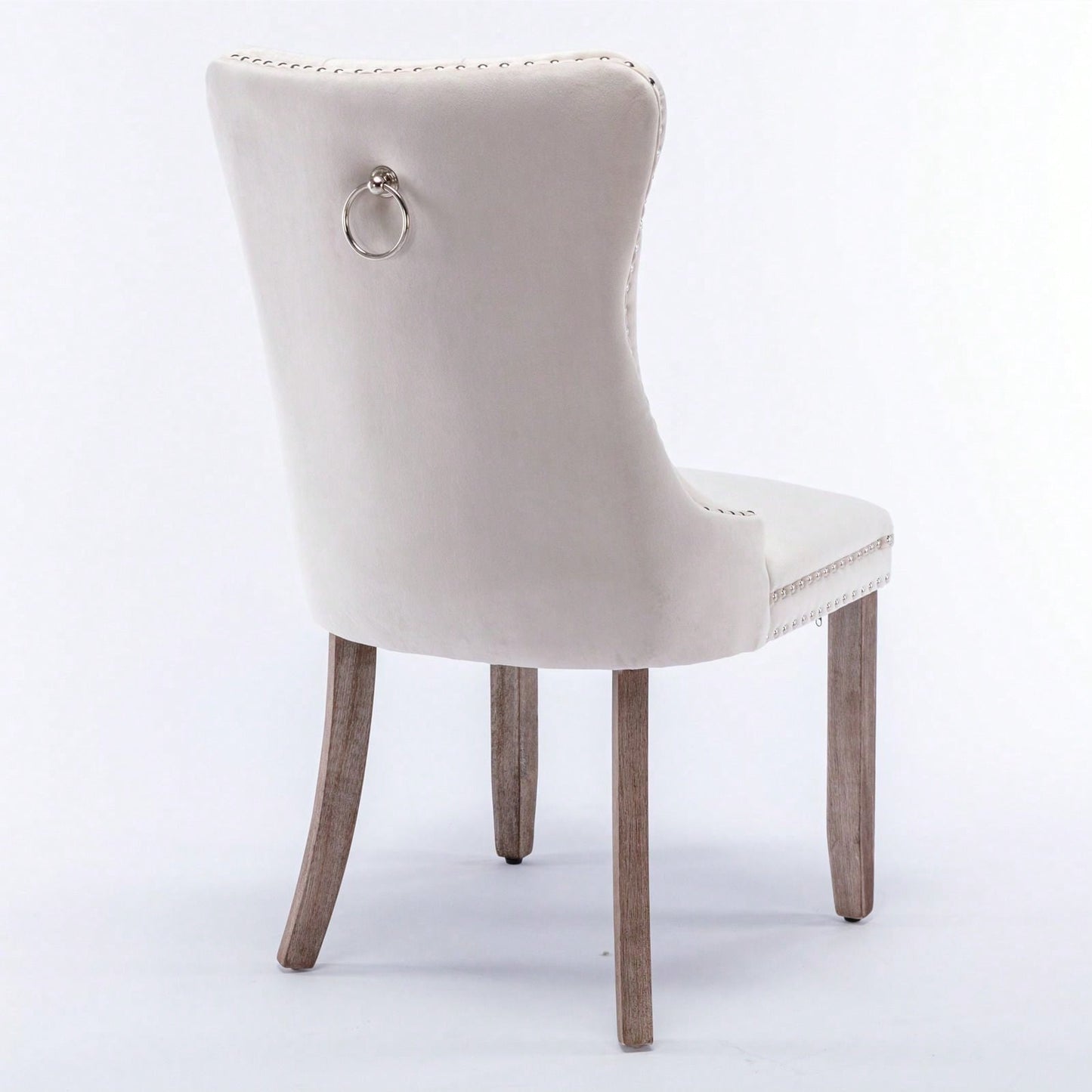 Set Of 2, Modern High-End Tufted Solid Wood Contemporary Velvet Upholstered Dining Chair With Wood Legs Nailhead Trim
