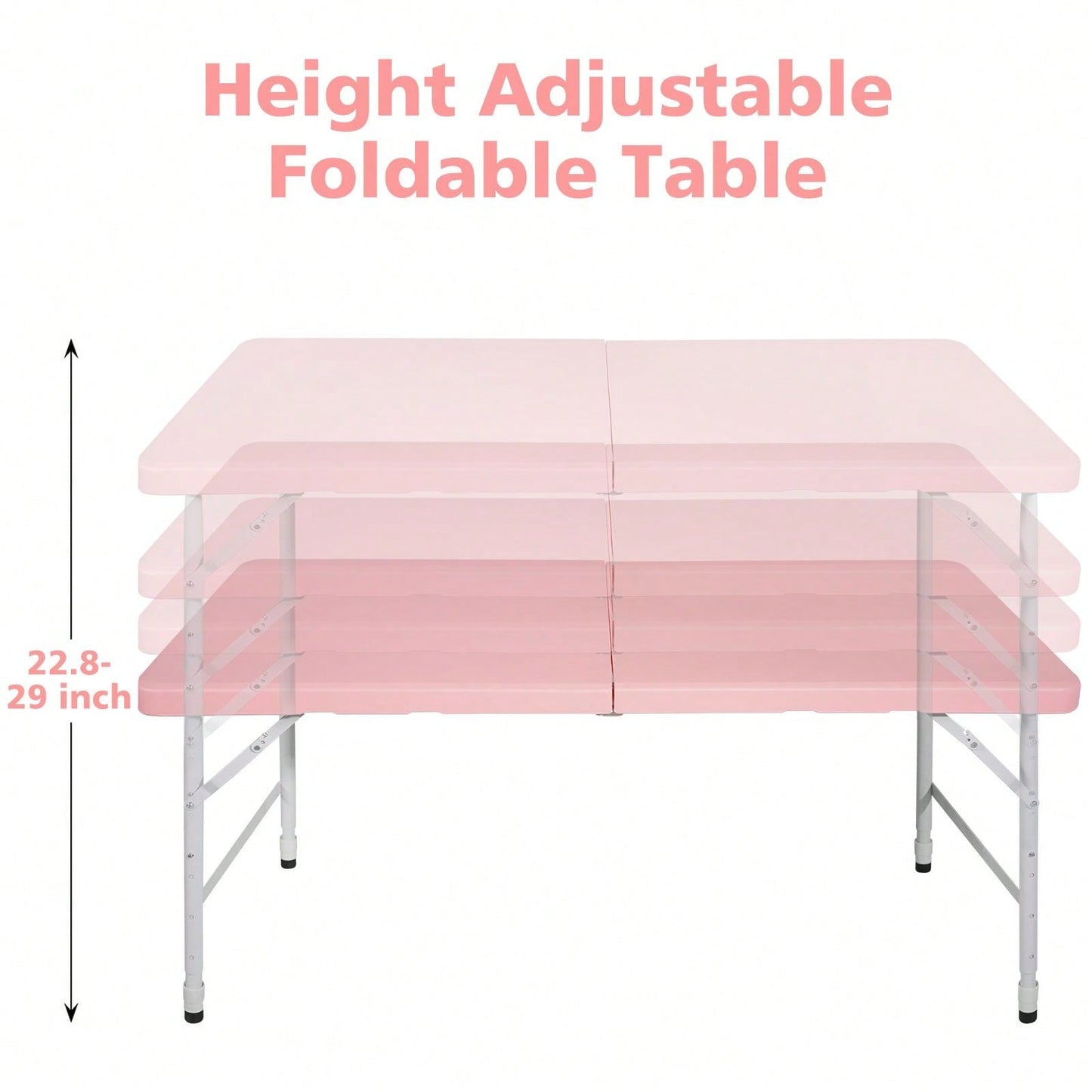 4ft Portable Folding Table Indoor&Outdoor Maximum Weight 135KG Foldable Table For Camping