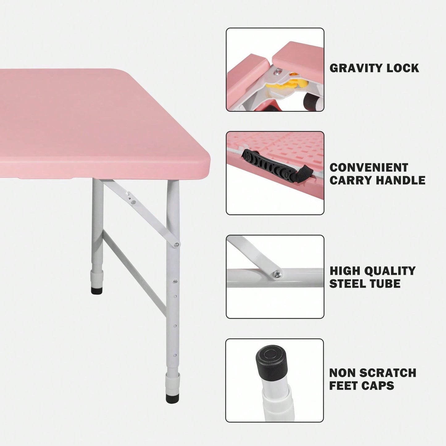 4ft Portable Folding Table Indoor&Outdoor Maximum Weight 135KG Foldable Table For Camping