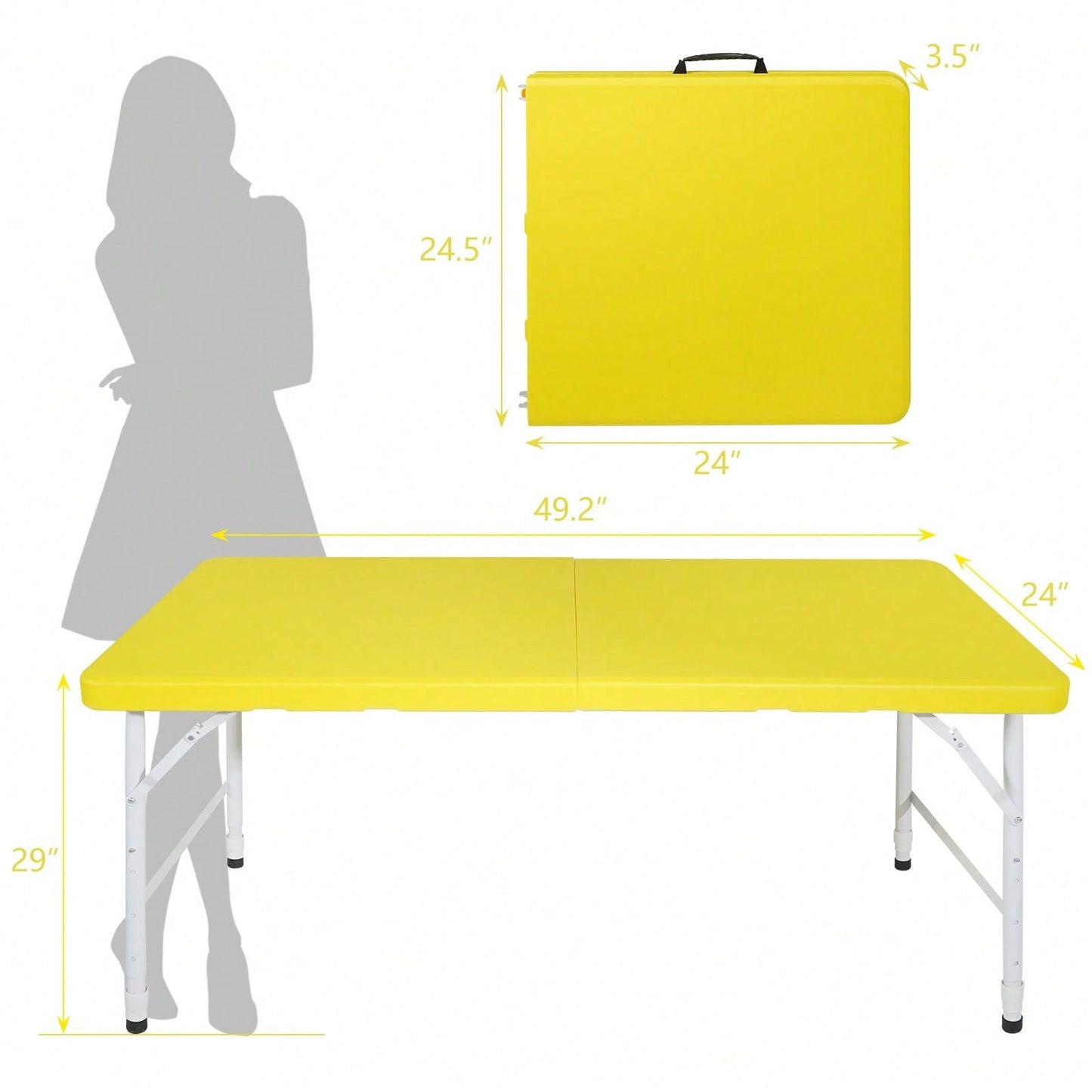4ft Portable Folding Table Indoor&Outdoor Maximum Weight 135KG Foldable Table For Camping