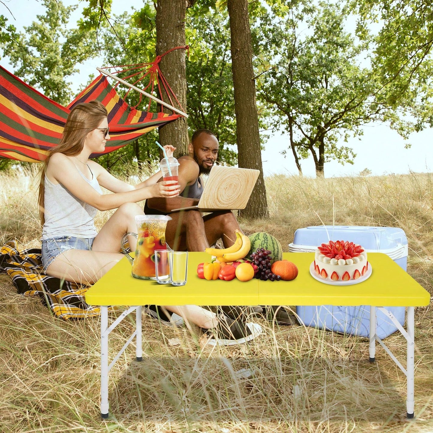 4ft Portable Folding Table Indoor&Outdoor Maximum Weight 135KG Foldable Table For Camping