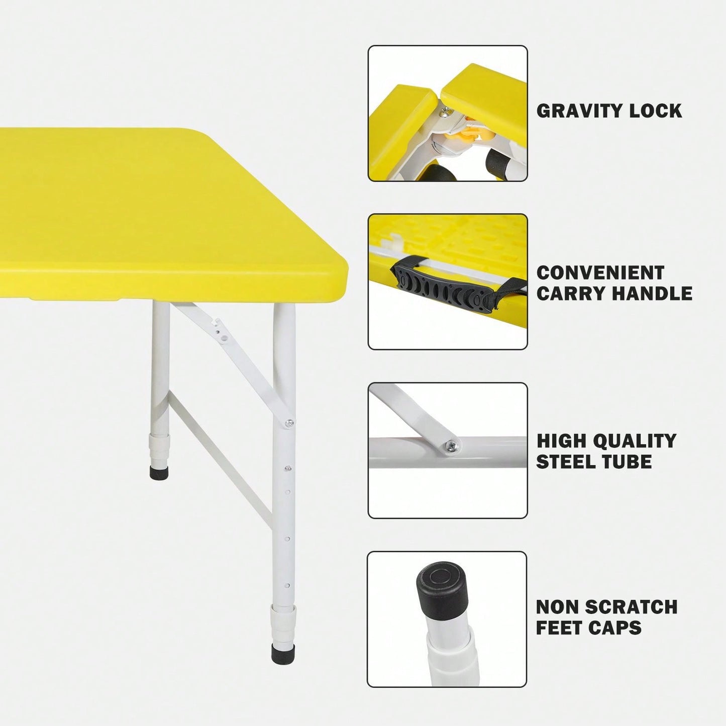 4ft Portable Folding Table Indoor&Outdoor Maximum Weight 135KG Foldable Table For Camping