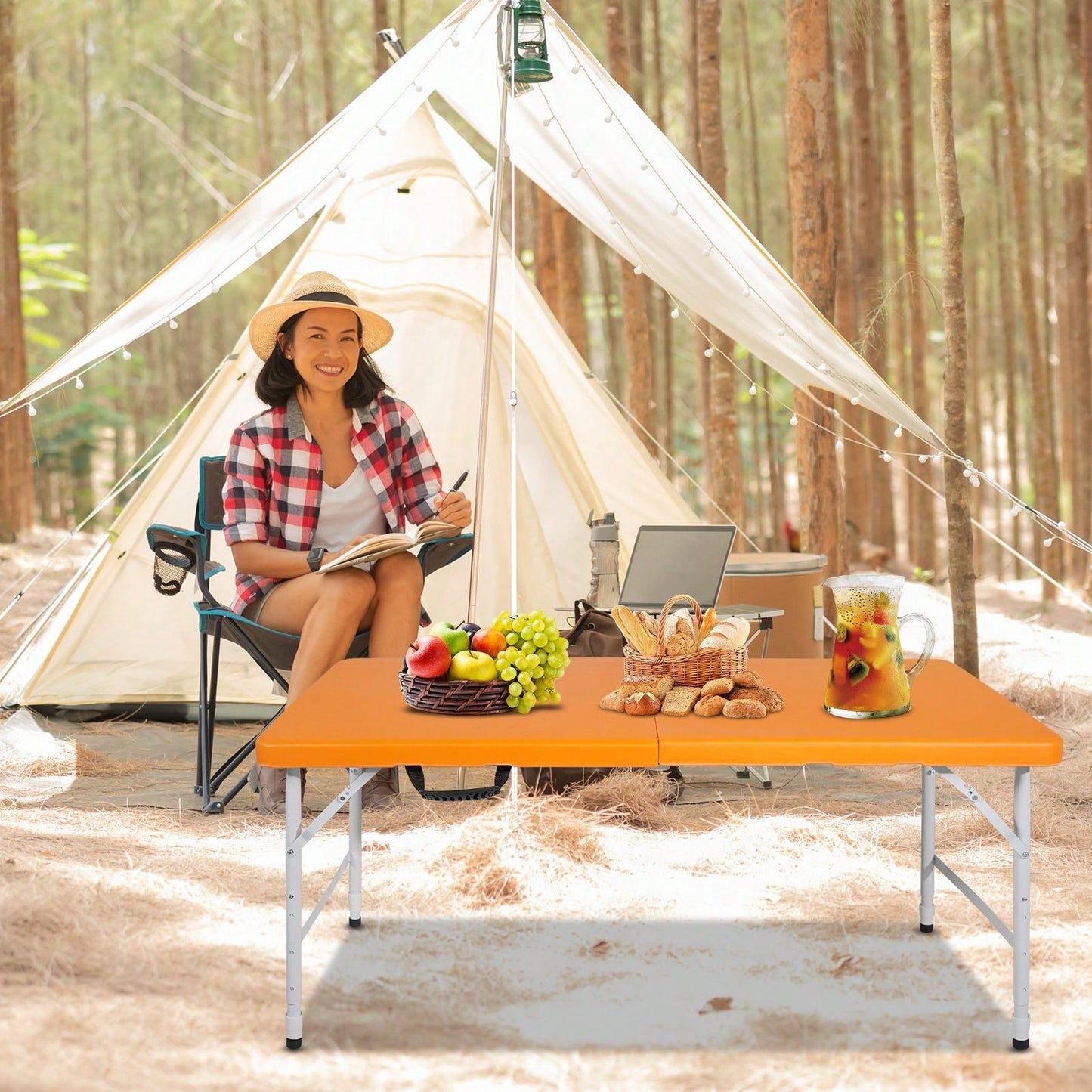 4ft Portable Folding Table Indoor&Outdoor Maximum Weight 135KG Foldable Table For Camping