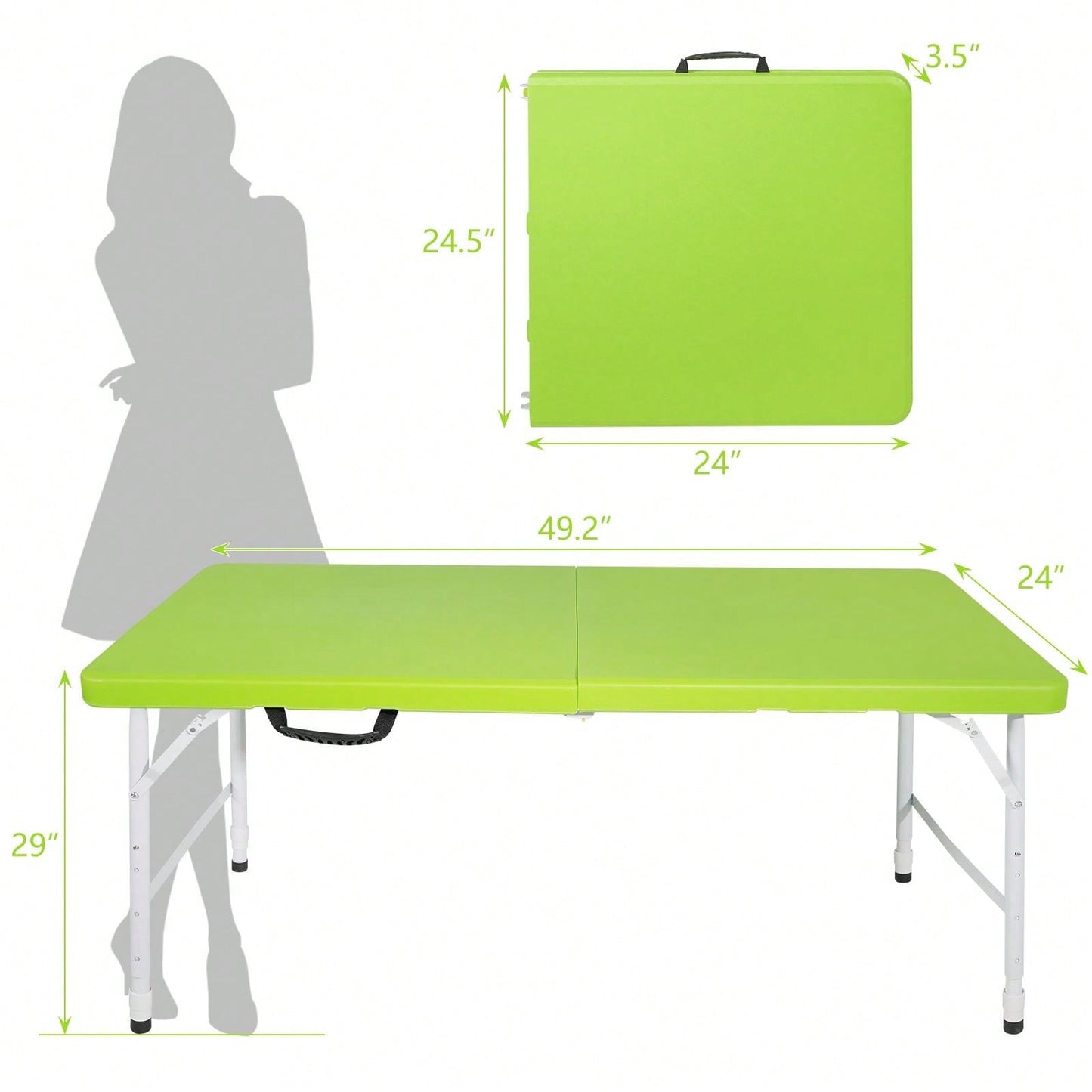 4ft Portable Folding Table Indoor&Outdoor Maximum Weight 135KG Foldable Table For Camping