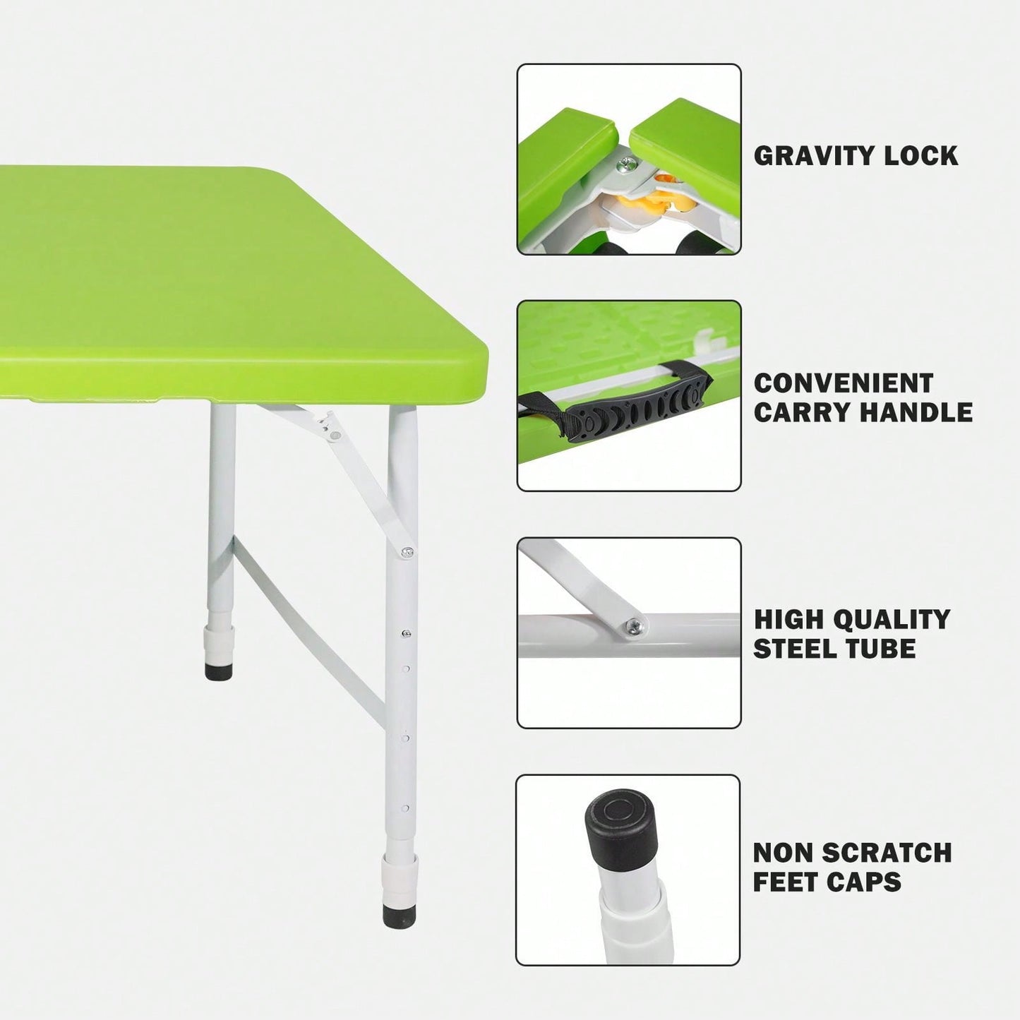 4ft Portable Folding Table Indoor&Outdoor Maximum Weight 135KG Foldable Table For Camping