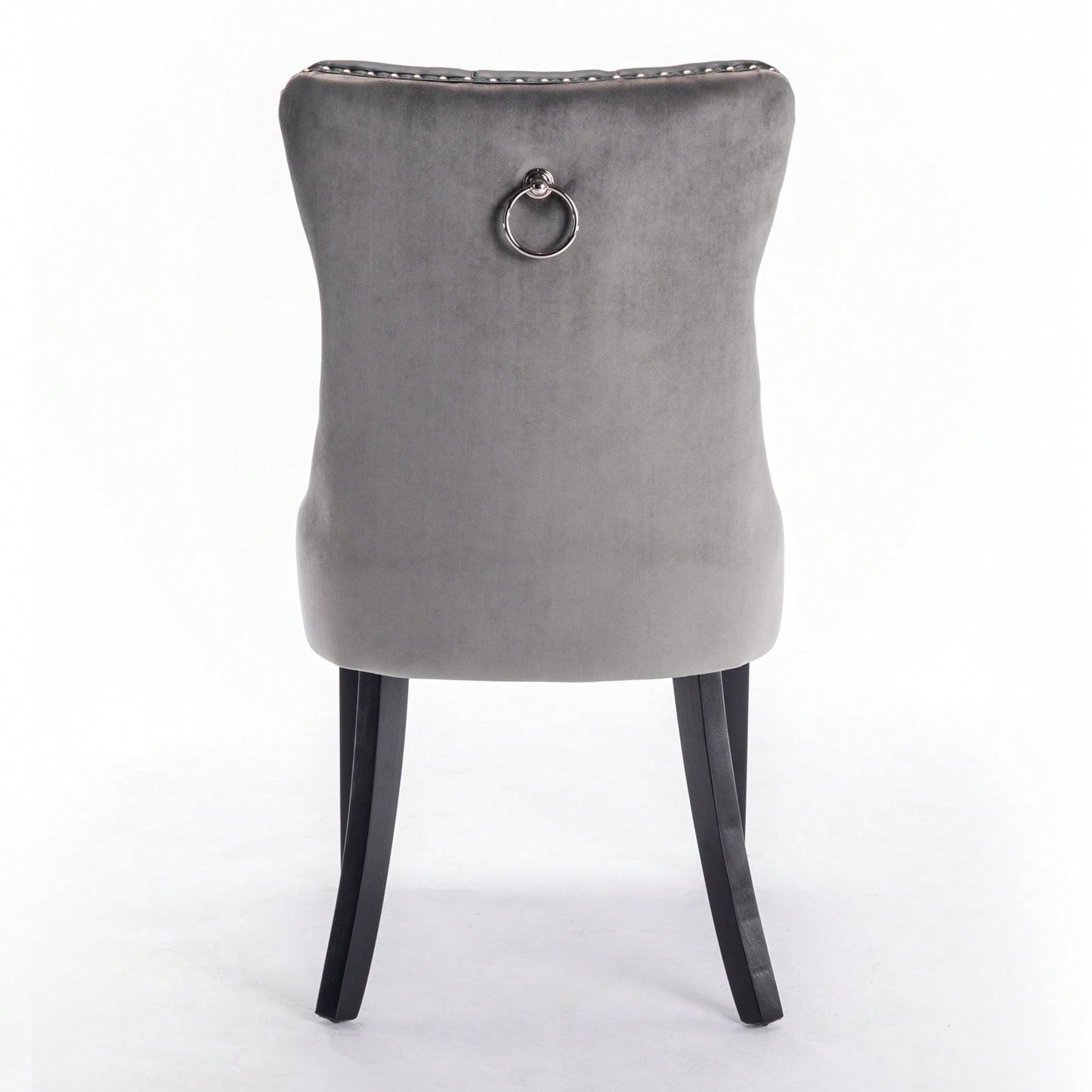 Set Of 2, Modern, High-End Tufted Solid Wood Contemporary PU And Velvet Upholstered Dining Chair With Wood Legs Nailhead Trim