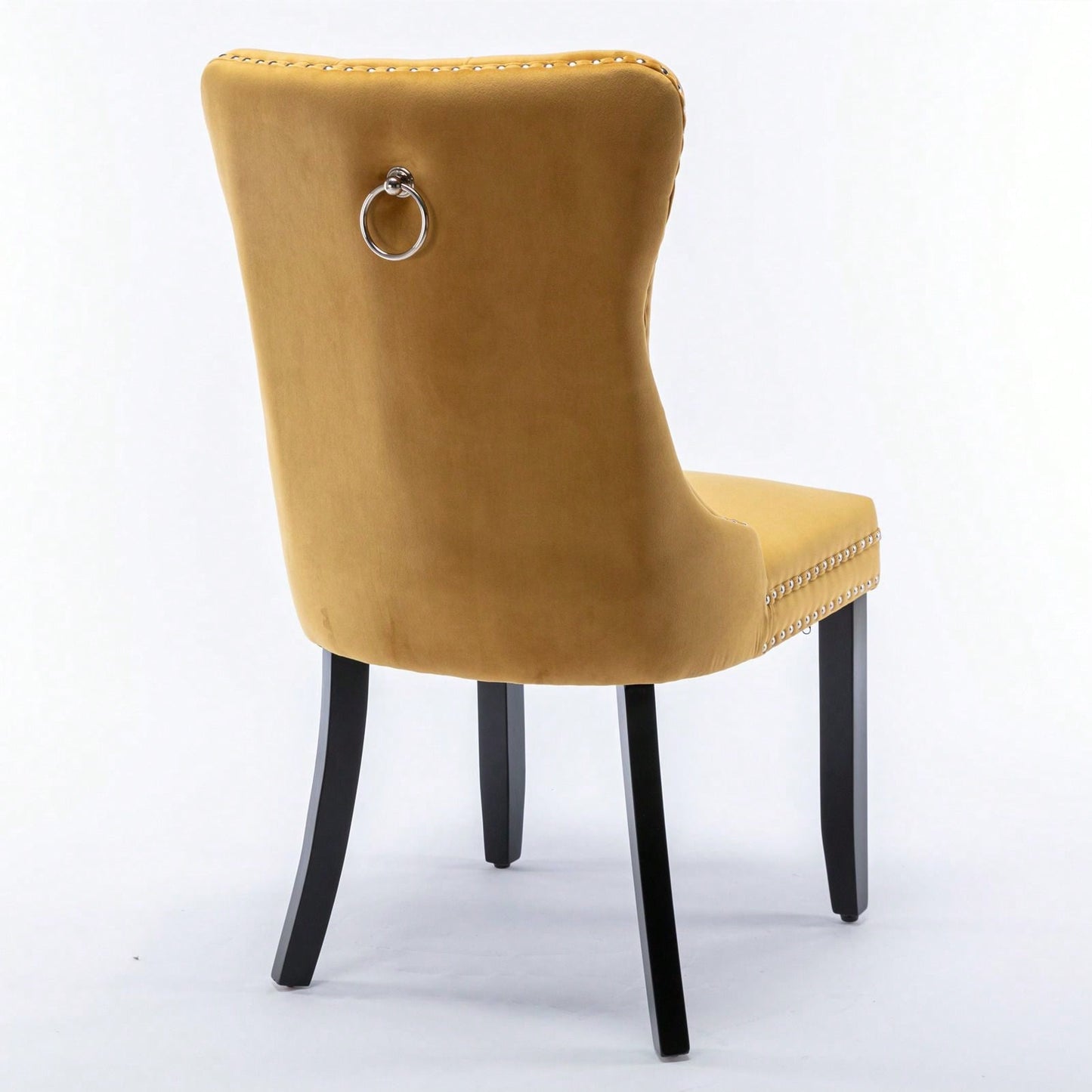 Set Of 2, Modern High-End Tufted Solid Wood Contemporary Velvet Upholstered Dining Chair With Wood Legs Nailhead Trim
