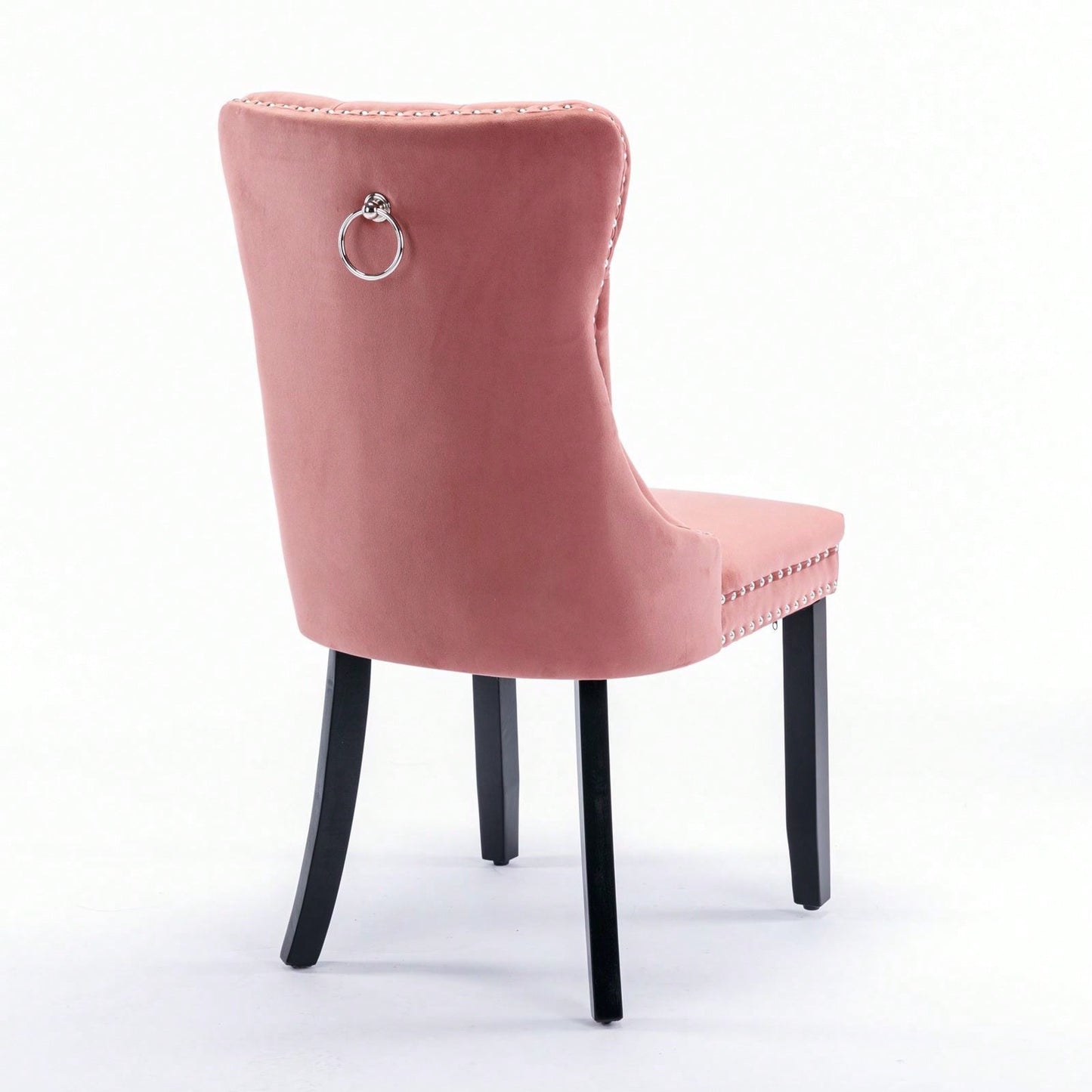 Set Of 2, Modern High-End Tufted Solid Wood Contemporary Velvet Upholstered Dining Chair With Wood Legs Nailhead Trim