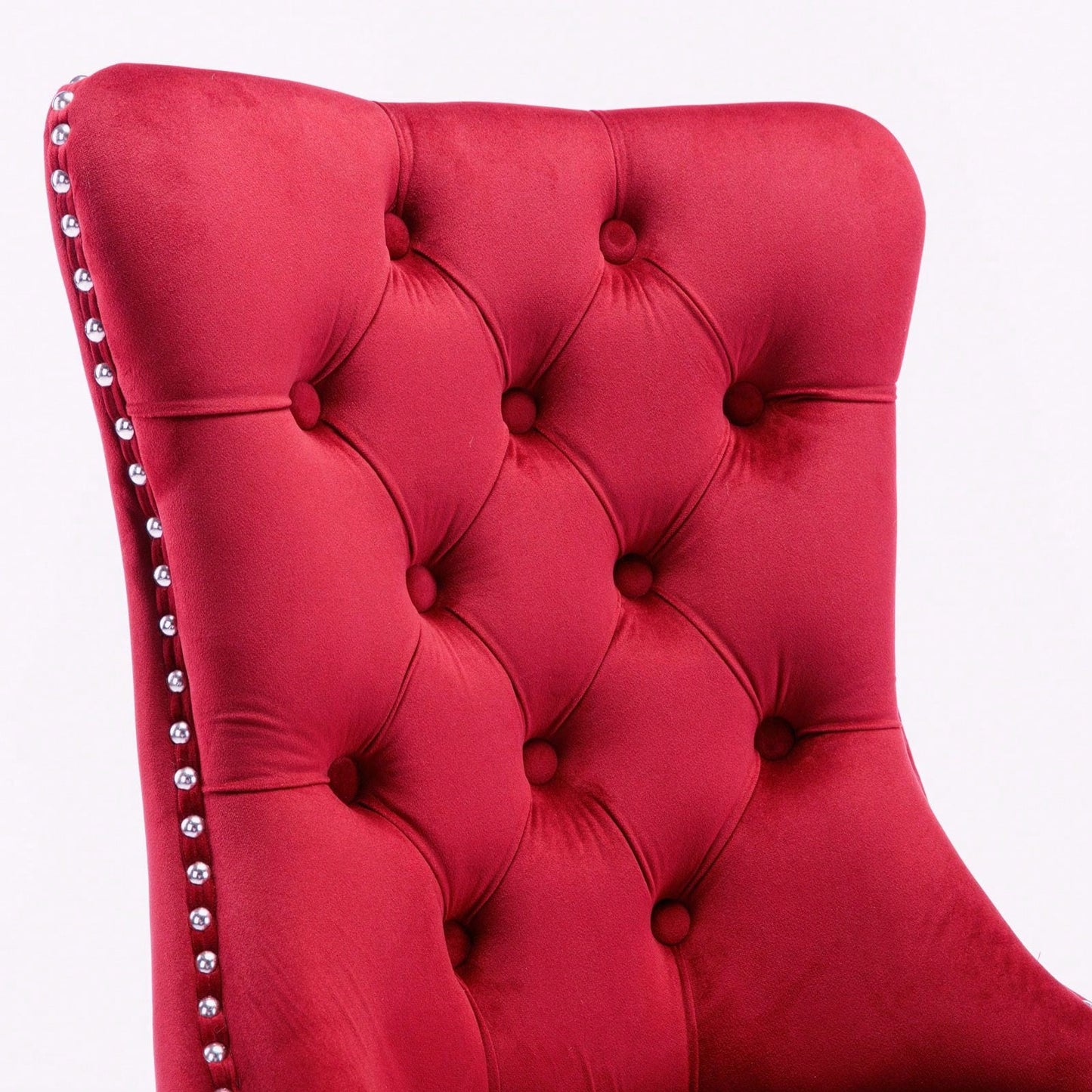 Set Of 2, Modern High-End Tufted Solid Wood Contemporary Velvet Upholstered Dining Chair With Wood Legs Nailhead Trim