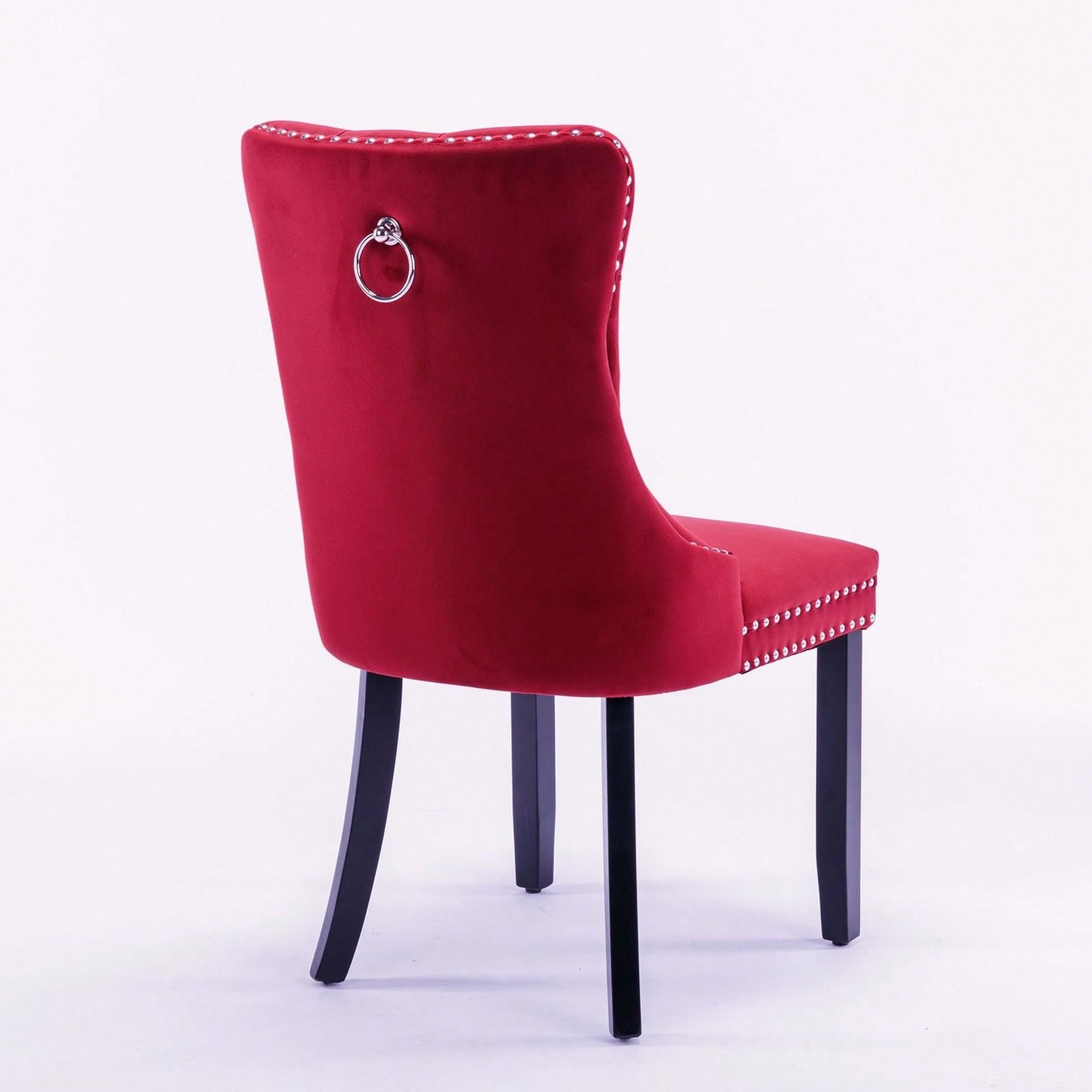 Set Of 2, Modern High-End Tufted Solid Wood Contemporary Velvet Upholstered Dining Chair With Wood Legs Nailhead Trim