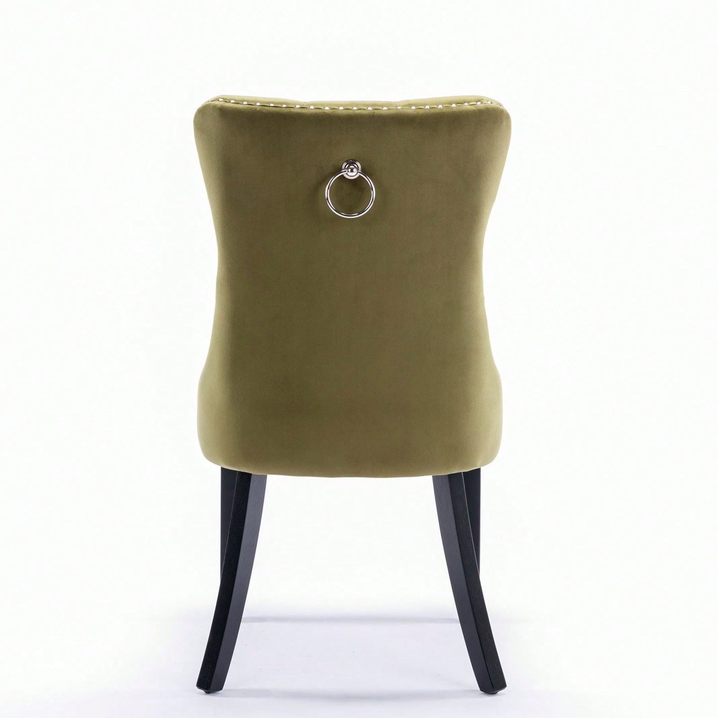 Set Of 2, Modern High-End Tufted Solid Wood Contemporary Velvet Upholstered Dining Chair With Wood Legs Nailhead Trim