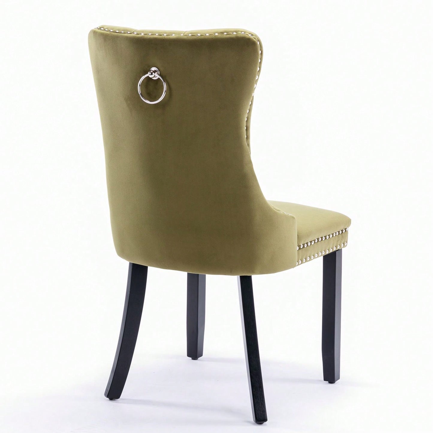 Set Of 2, Modern High-End Tufted Solid Wood Contemporary Velvet Upholstered Dining Chair With Wood Legs Nailhead Trim