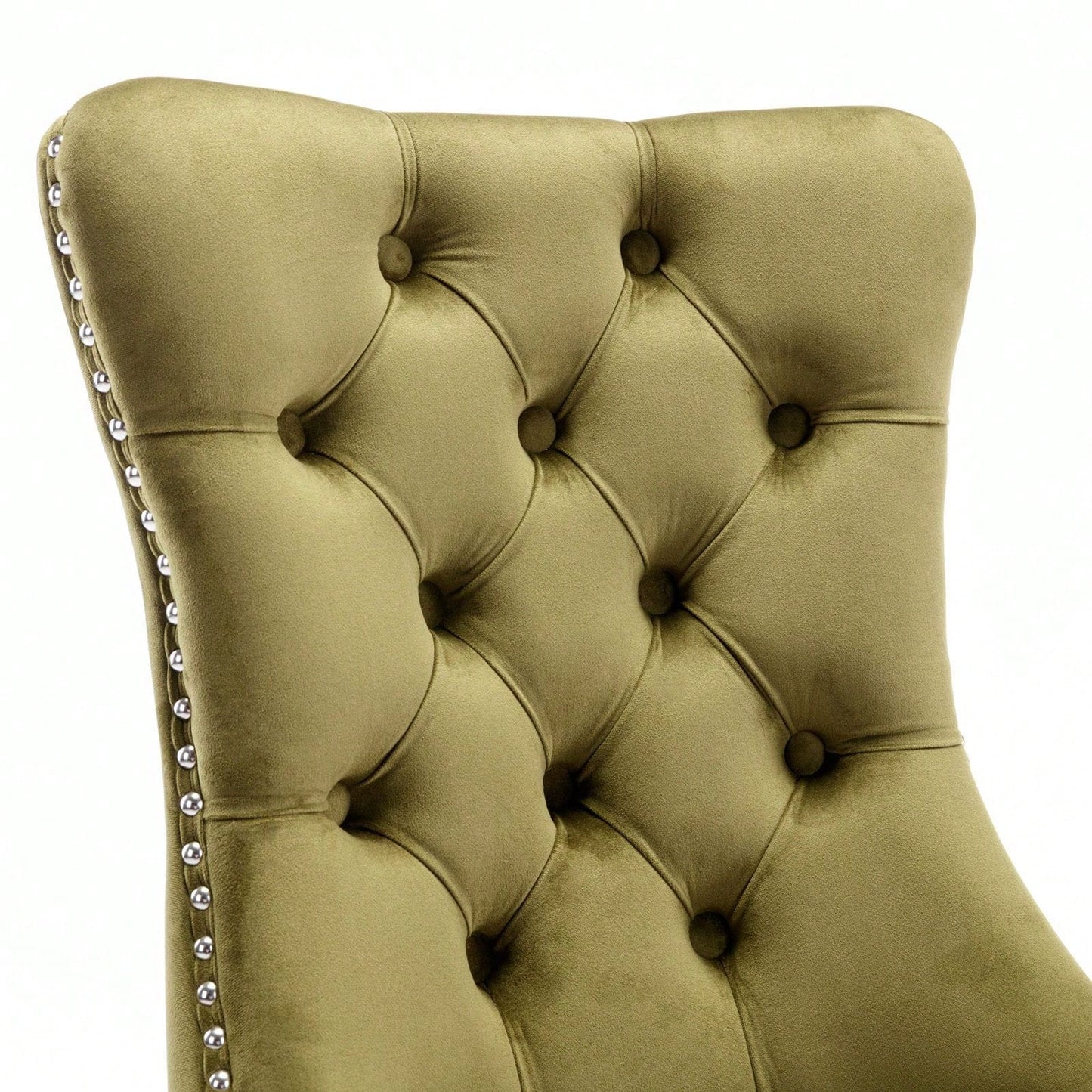 Set Of 2, Modern High-End Tufted Solid Wood Contemporary Velvet Upholstered Dining Chair With Wood Legs Nailhead Trim