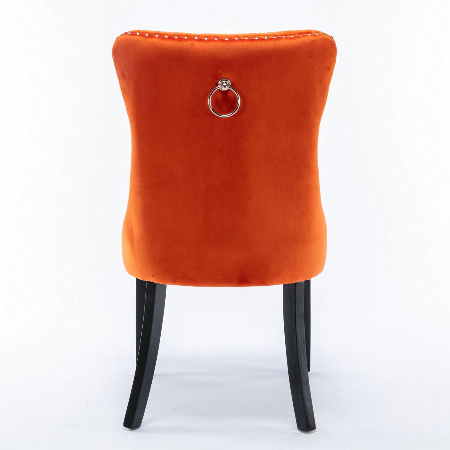 Set Of 2, Modern High-End Tufted Solid Wood Contemporary Velvet Upholstered Dining Chair With Wood Legs Nailhead Trim