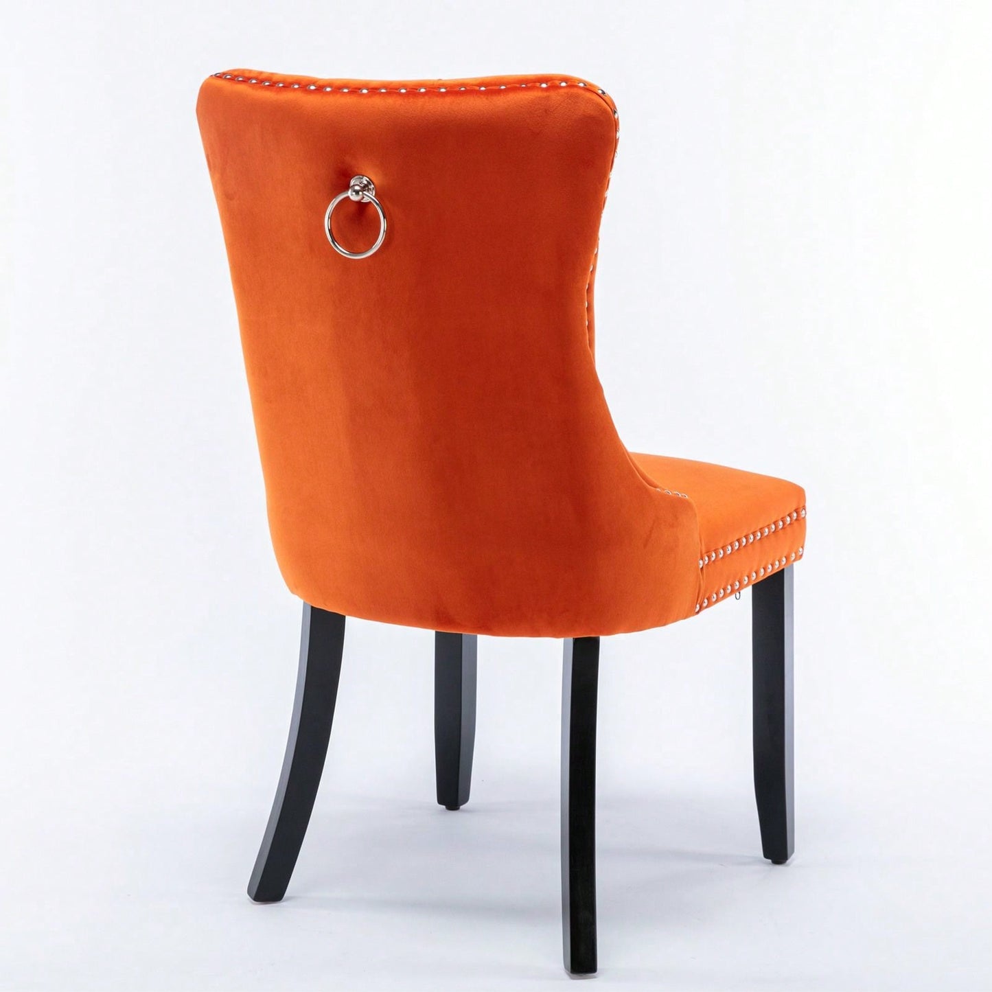 Set Of 2, Modern High-End Tufted Solid Wood Contemporary Velvet Upholstered Dining Chair With Wood Legs Nailhead Trim