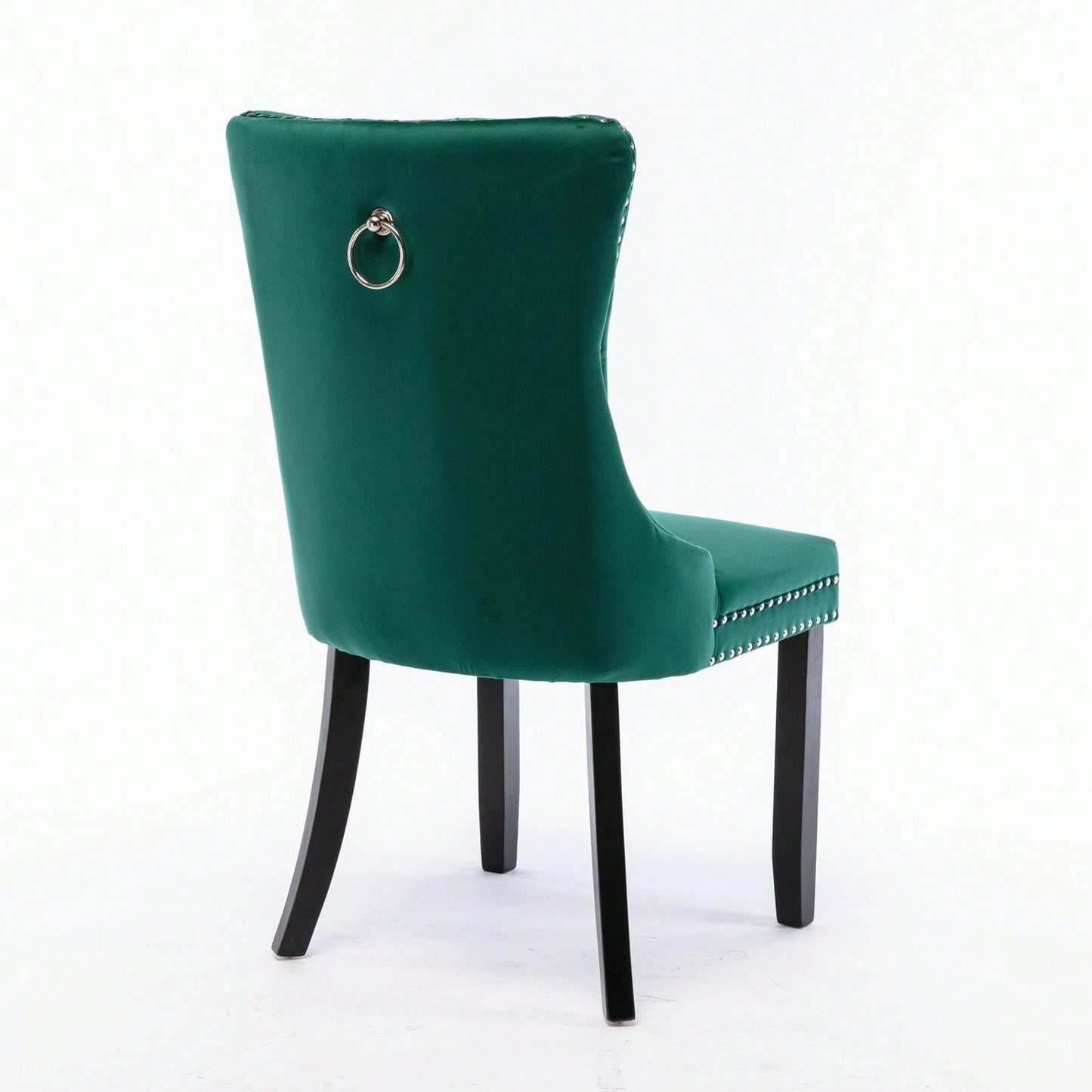 Set Of 2, Modern High-End Tufted Solid Wood Contemporary Velvet Upholstered Dining Chair With Wood Legs Nailhead Trim