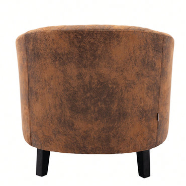 Barrel Chair Living Room Chair With Nailheads And Solid Wood Legs Linen