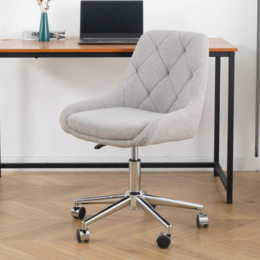Modern Teddy Fleece Dining Chair with Chrome Legs Adjustable Height Soft Comfortable Space Saving Design